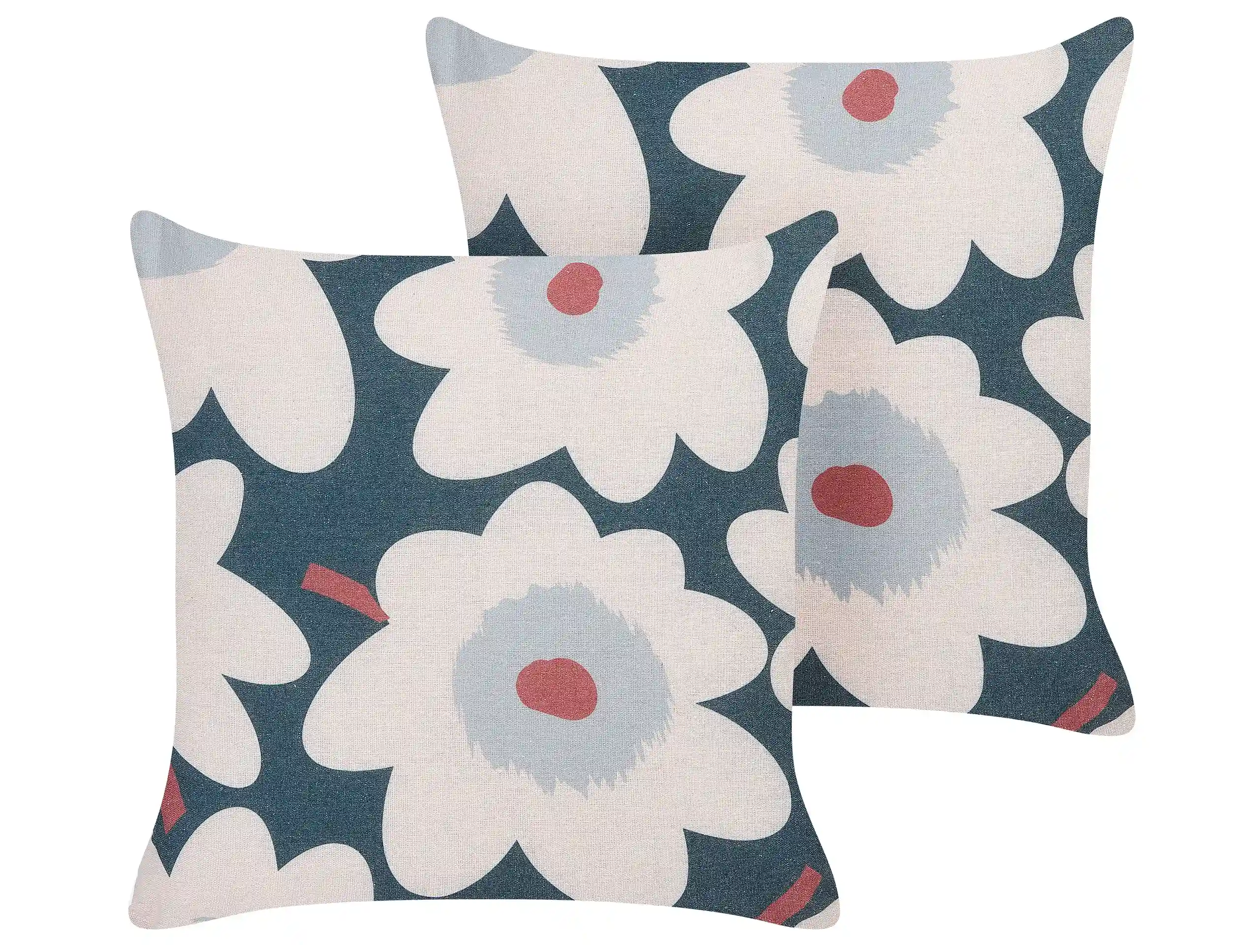 Conjunto de 2 cojines decorativos SESBANIA 45 x 45 cm Multicolor Patrón floral