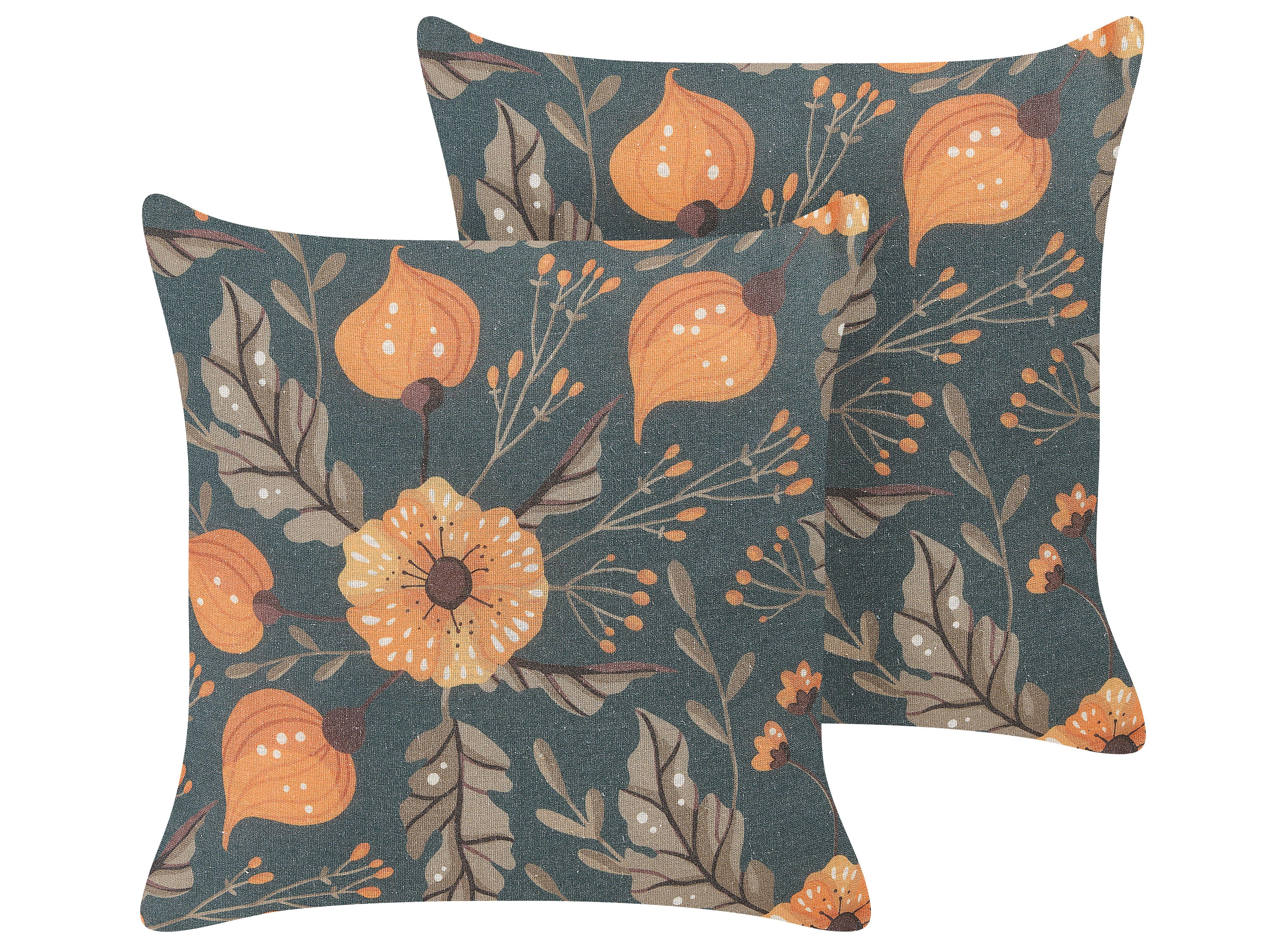 Conjunto de 2 cojines decorativos SOTOL 45 x 45 cm Multicolor Patrón floral