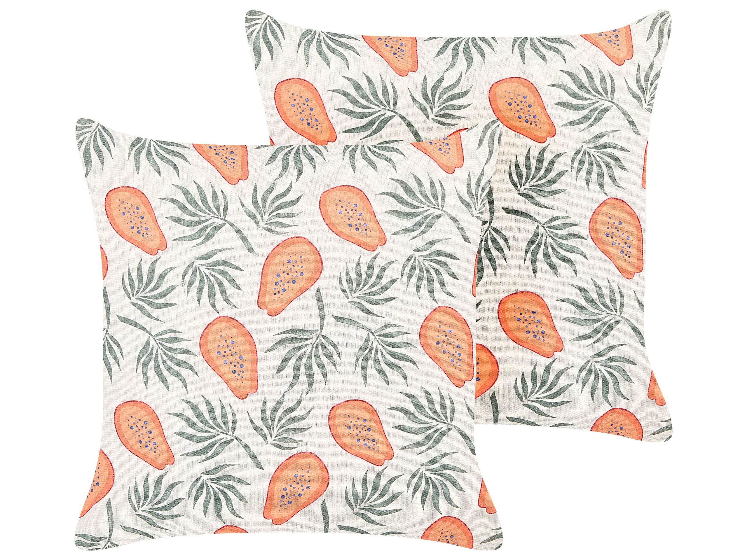 Conjunto de 2 cojines decorativos AVENS 45 x 45 cm Multicolor Patrón de plantas