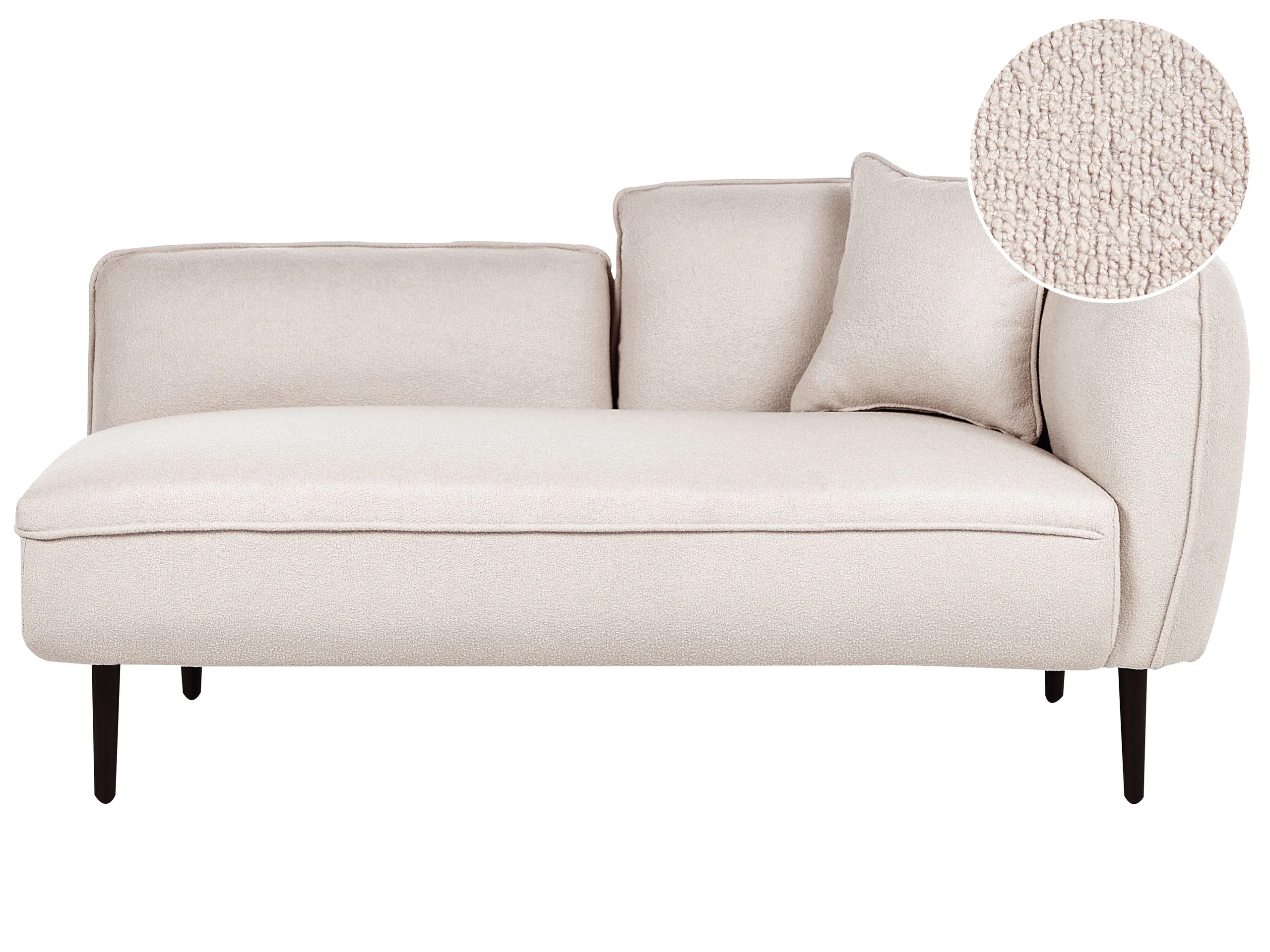 Chaise longue derecho CHEVANNES Bouclé Beige claro
