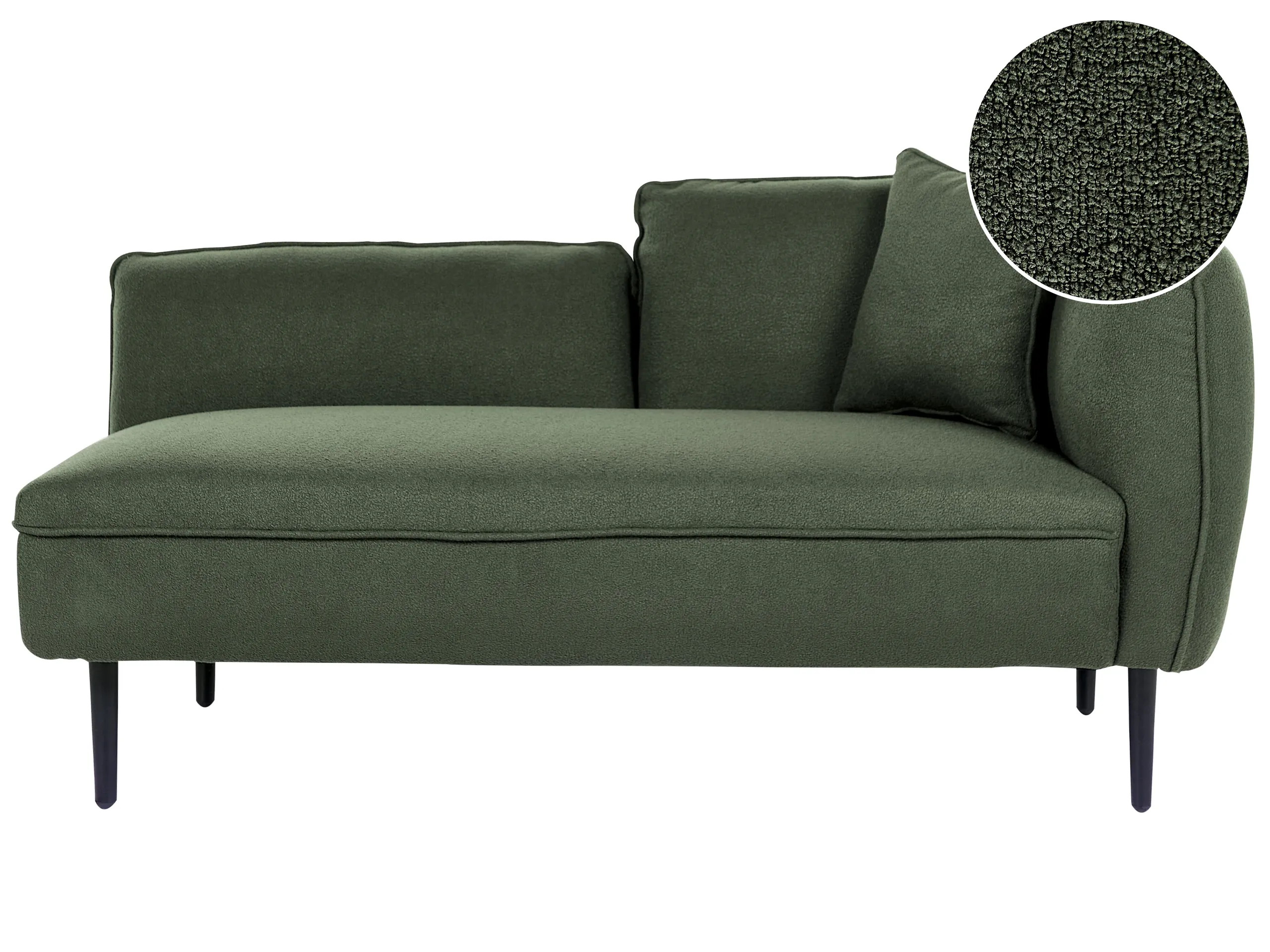 Chaise longue derecho CHEVANNES Bouclé Verde oscuro