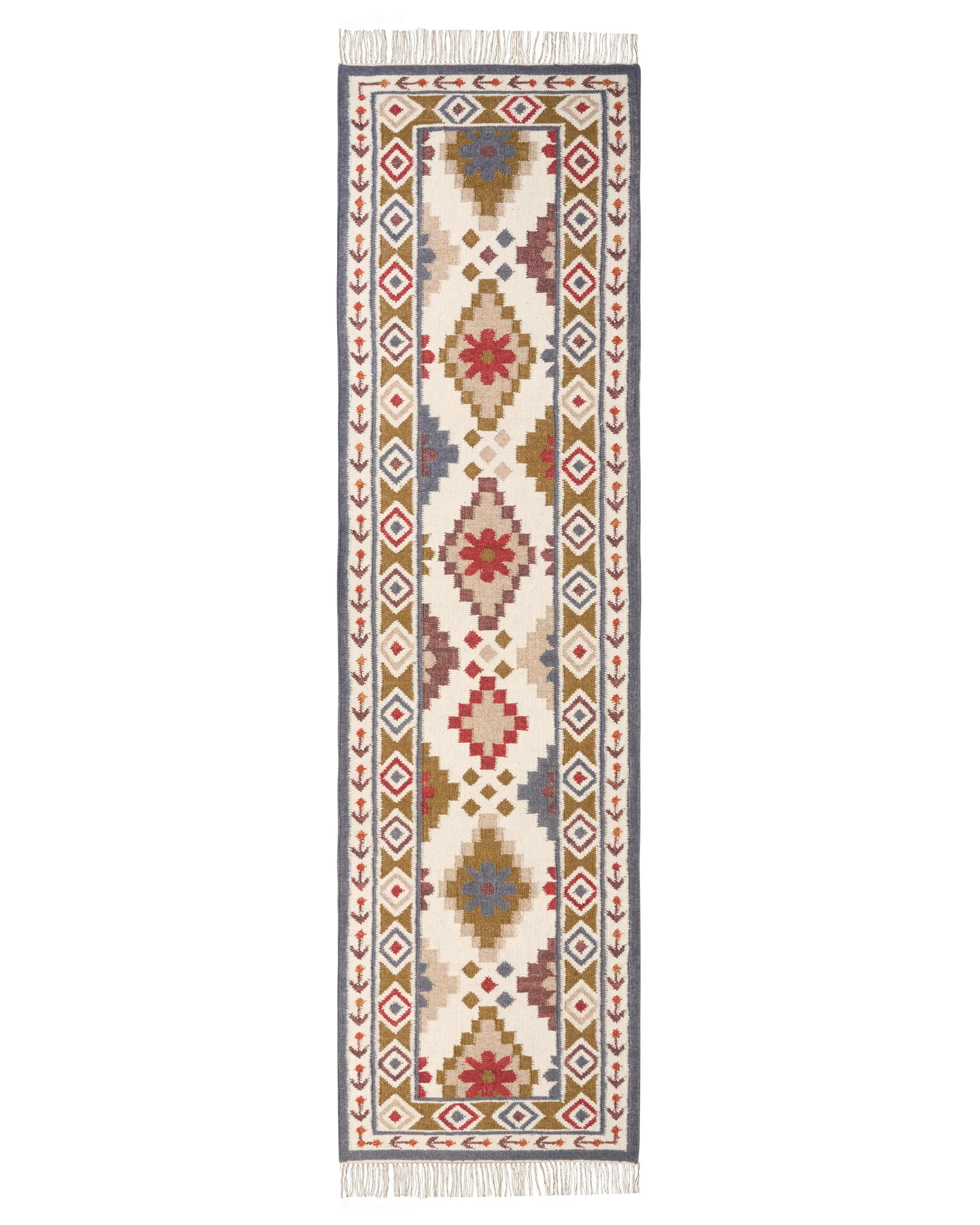 Alfombra GHUKASAVAN Multicolor 80 x 300 cm Lana Kilim
