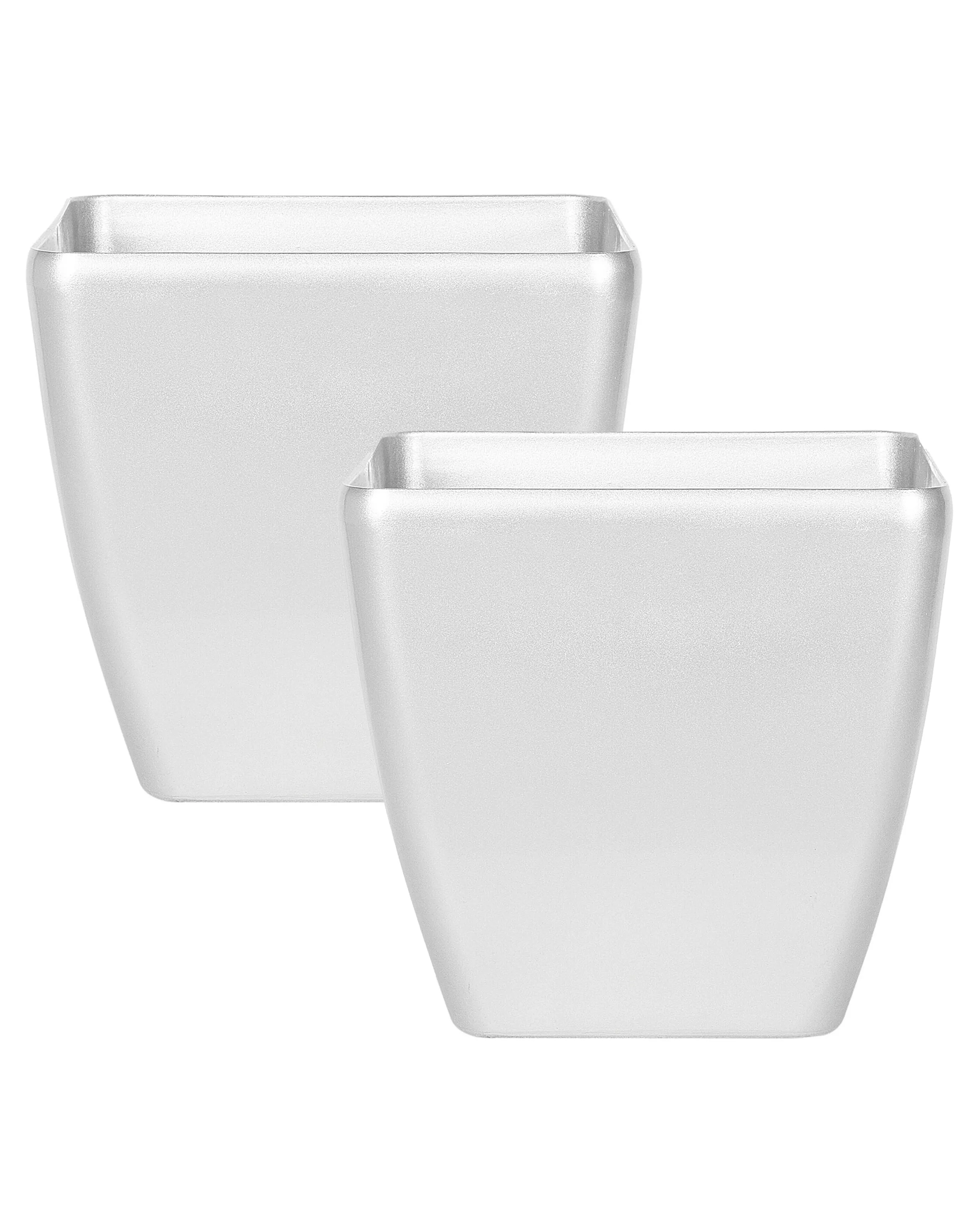 Conjunto de 2 macetas ASTRAS 42 cm Plateado