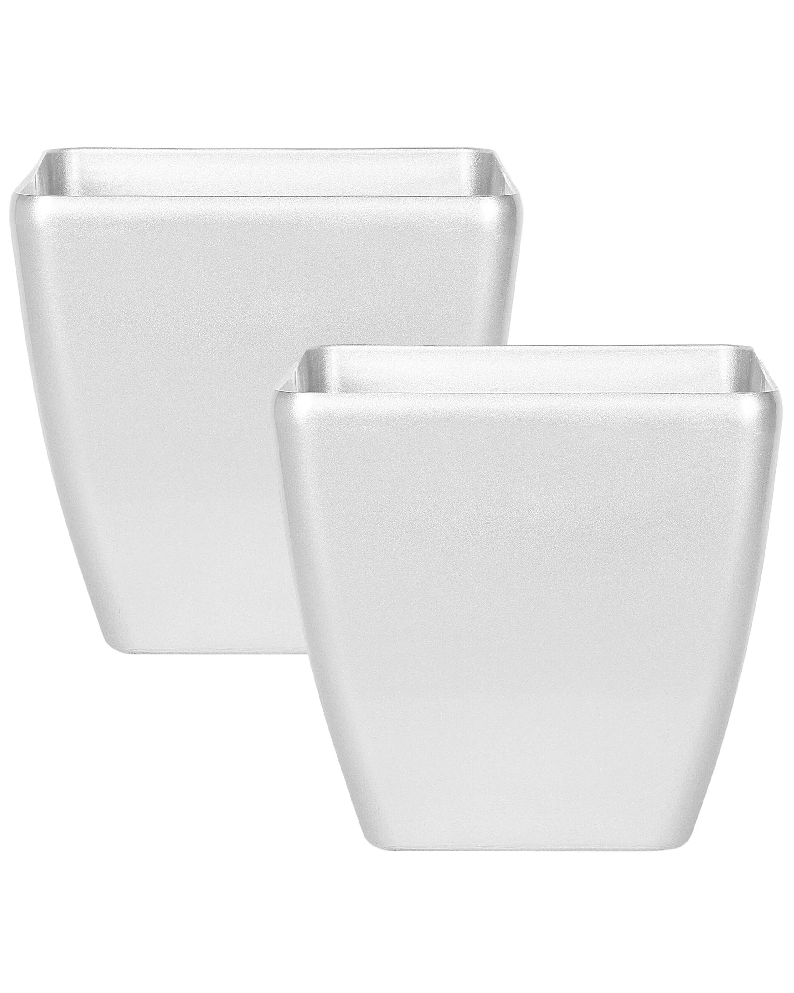 Conjunto de 2 macetas ASTRAS 50 cm Plateado
