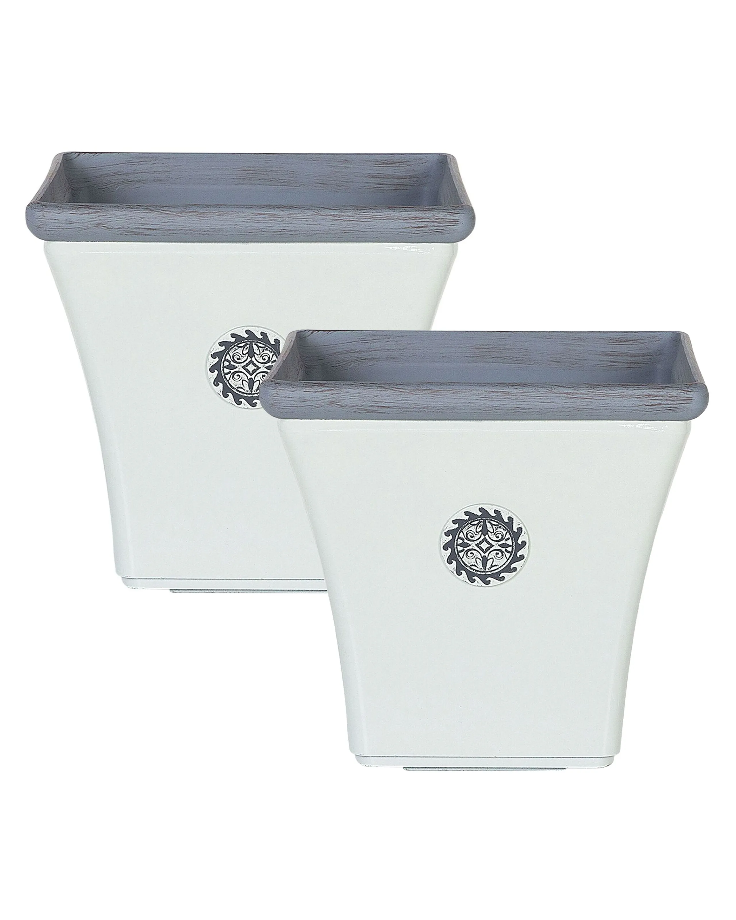 Conjunto de 2 macetas ELATEIA 32 cm Blanco