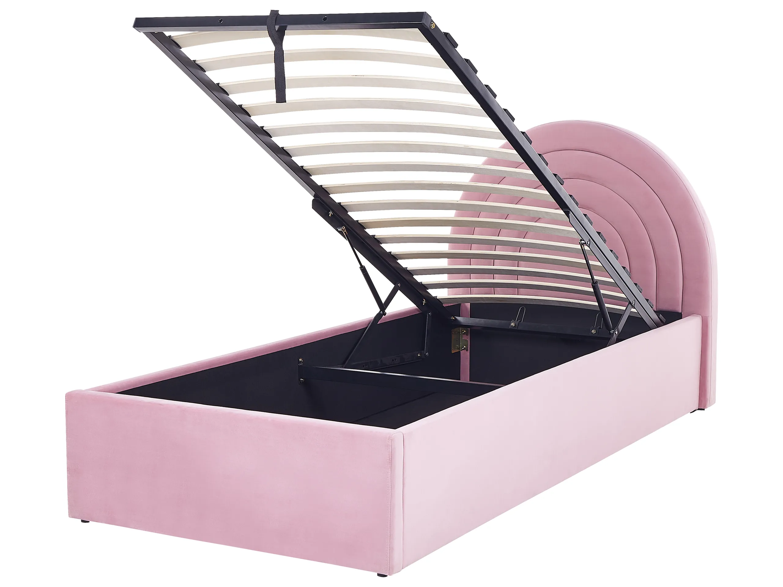 Cama infantil con almacenaje Terciopelo ANET 90 x 200 cm Rosa