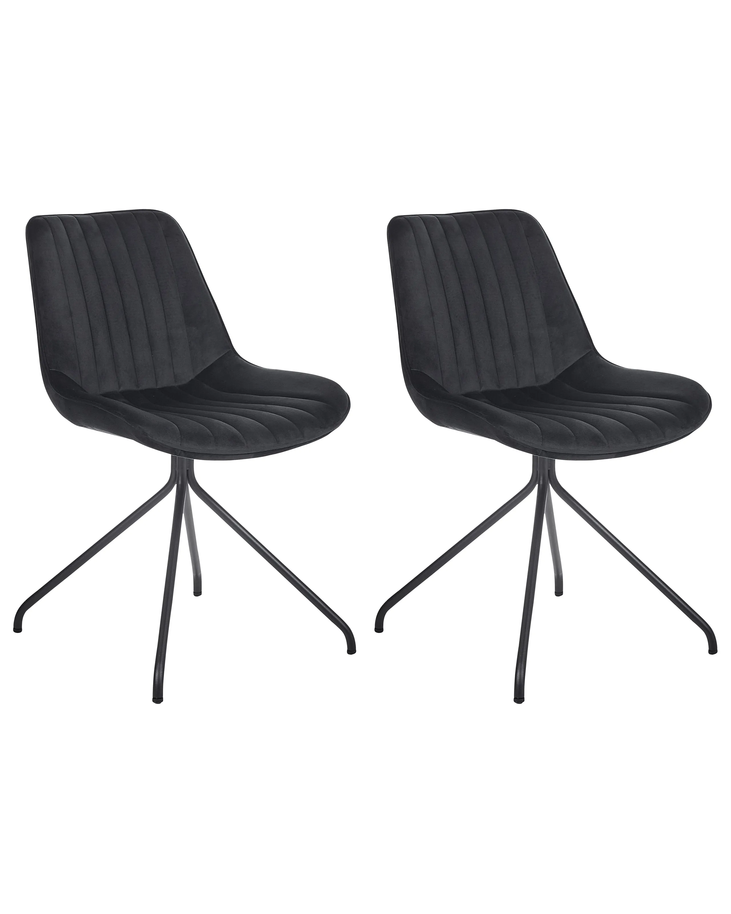 Conjunto de 2 sillas de comedor NAVASOTA Terciopelo Negro