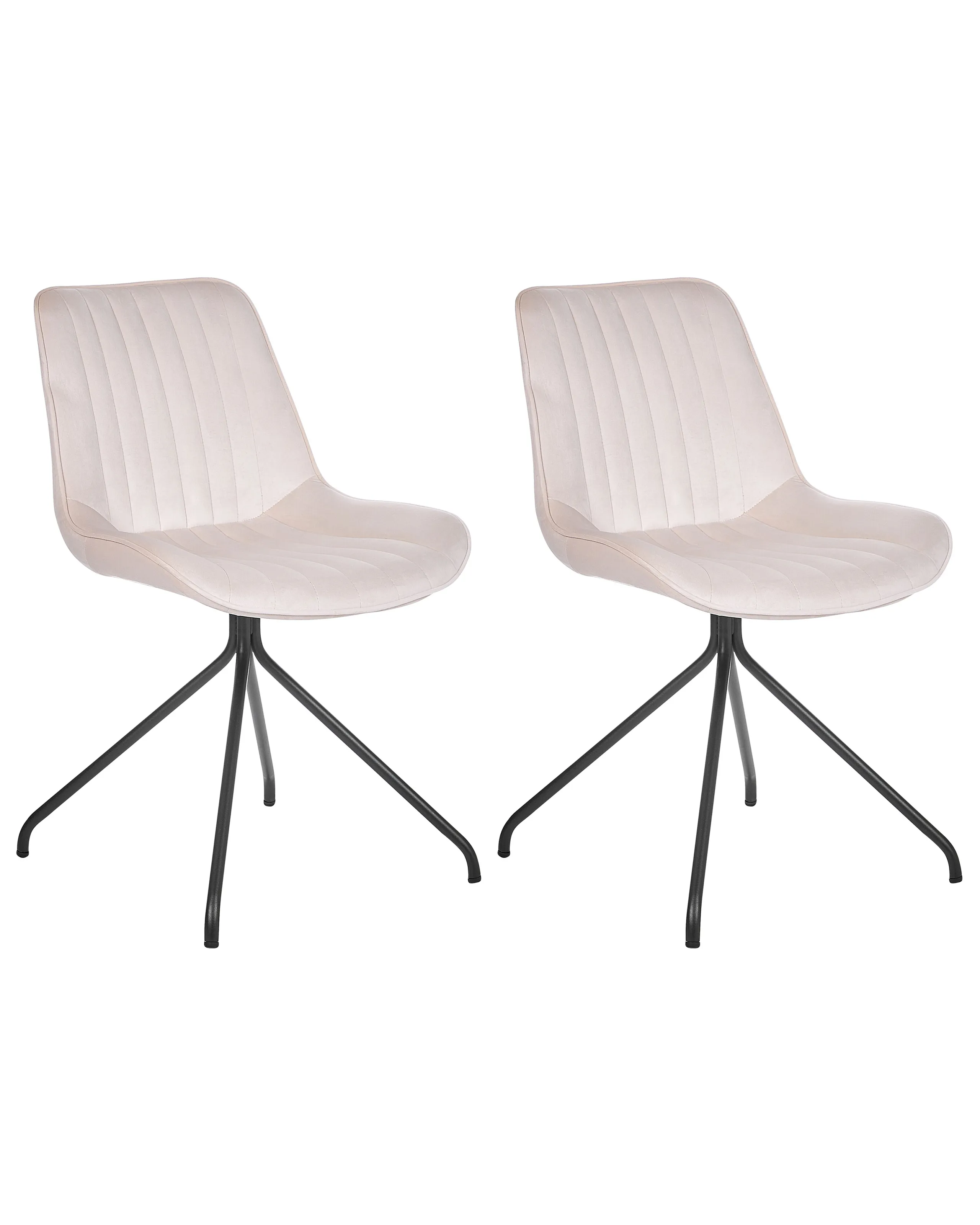 Conjunto de 2 sillas de comedor NAVASOTA Terciopelo Beige