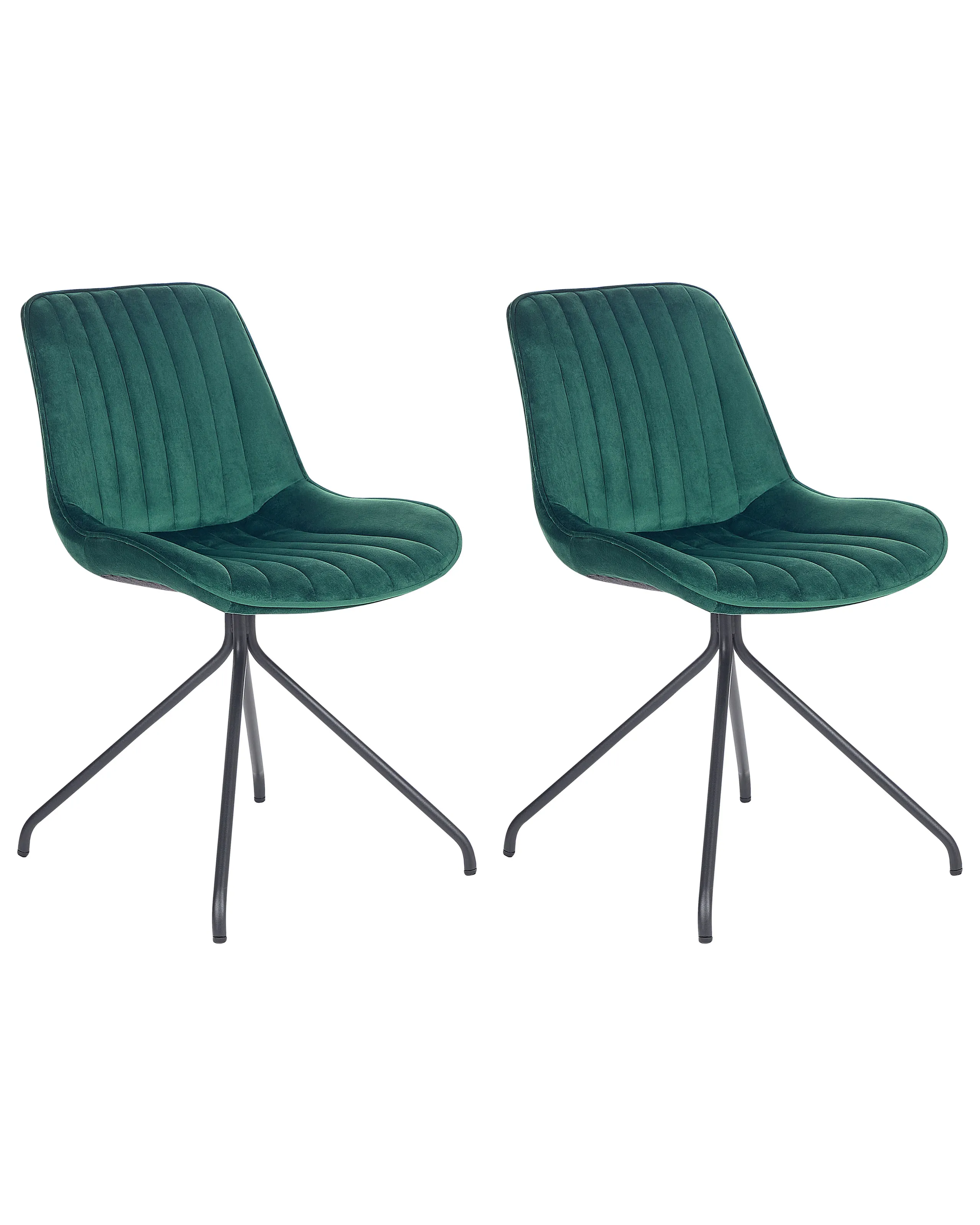 Conjunto de 2 sillas de comedor NAVASOTA Terciopelo Verde esmeralda