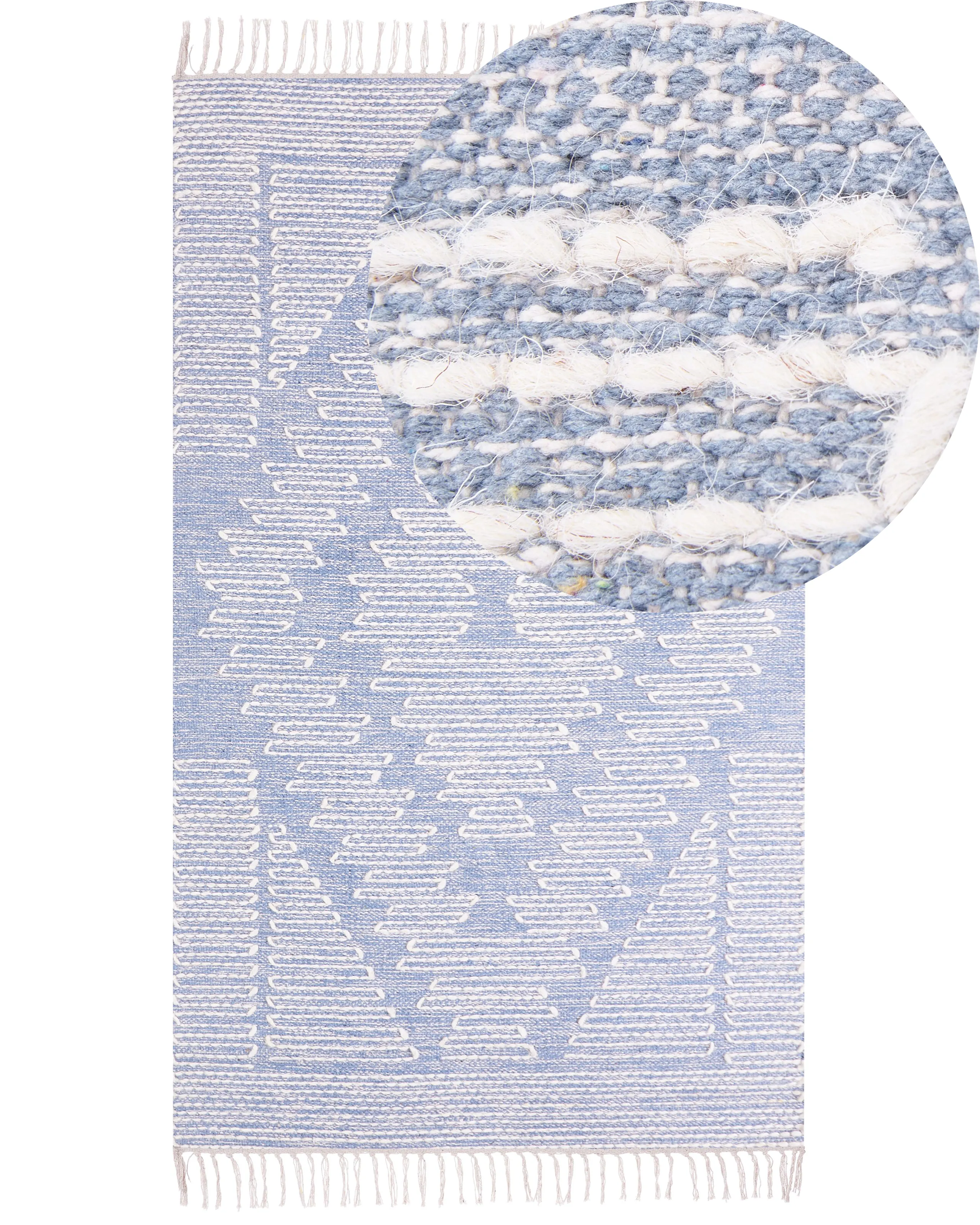 Alfombra ANSAR Azul 80 x 150 cm Algodón