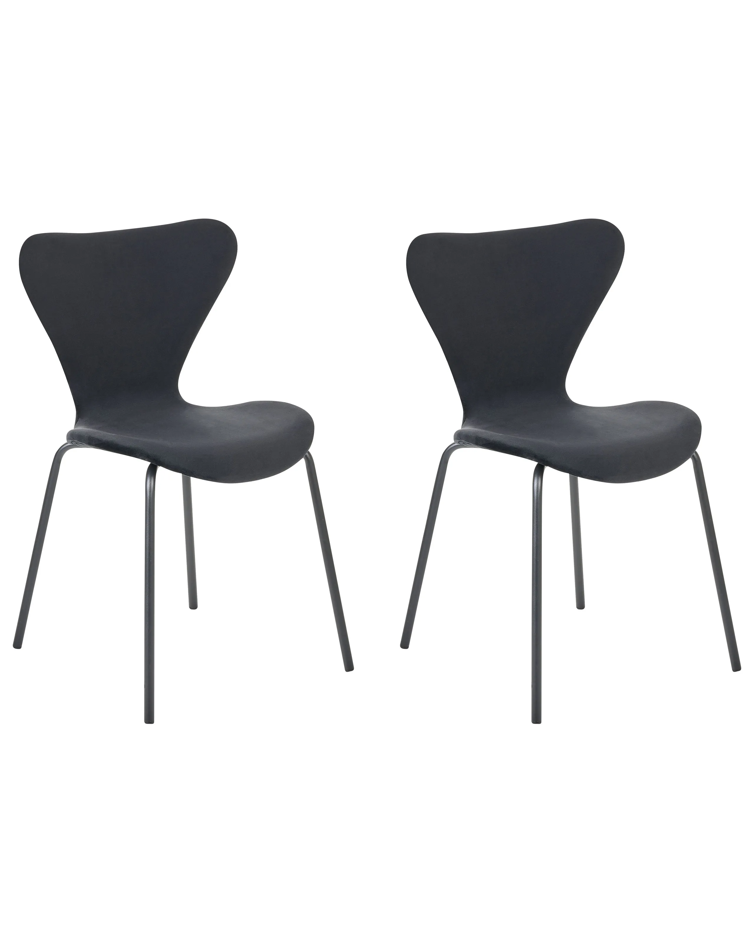 Conjunto de 2 sillas de comedor BOONVILLE Terciopelo Negro