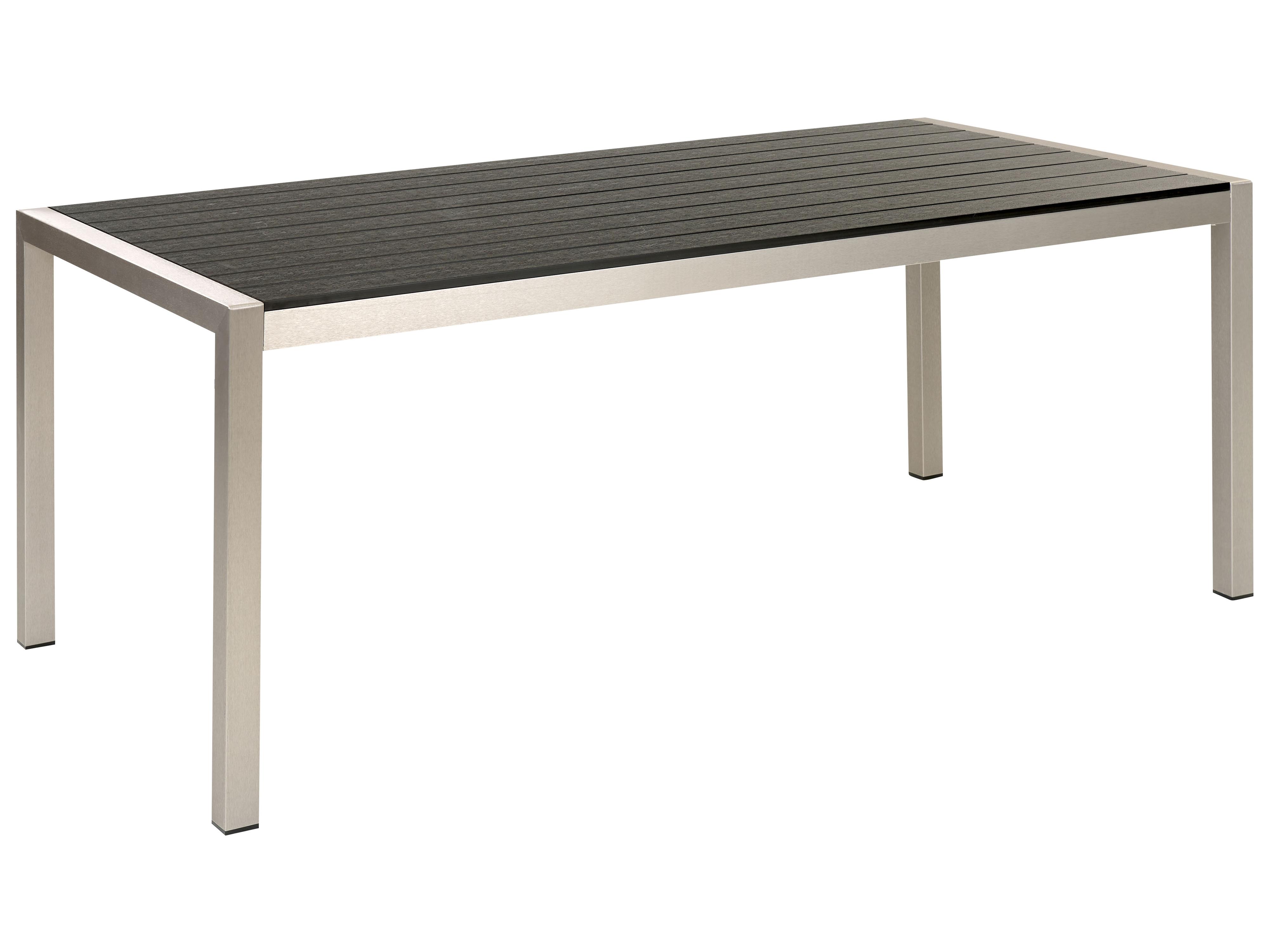 Garden Dining Table VERNIO 180 cm 90 cm Metal Black/ Silver
