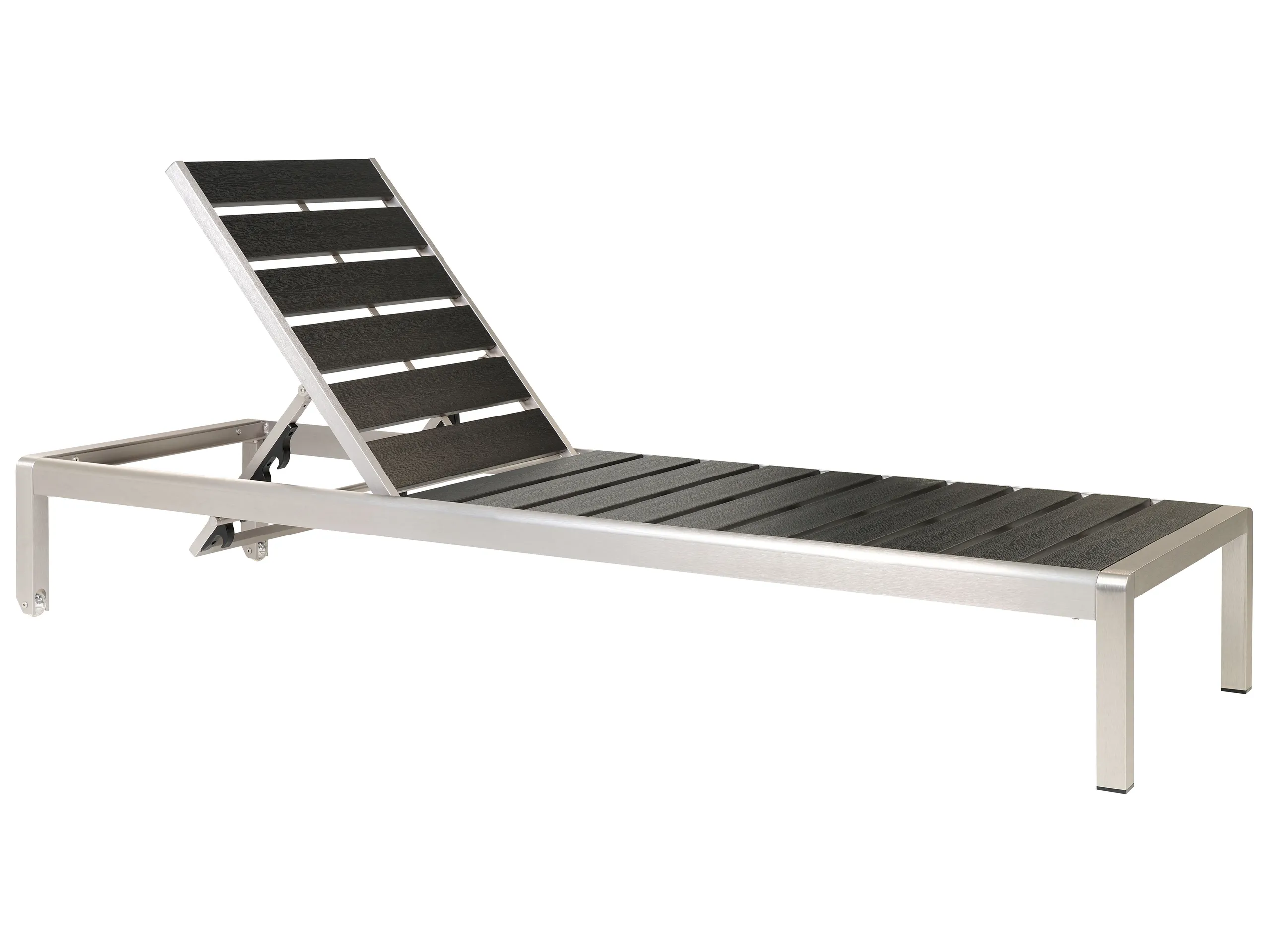 Sun Lounger NARDO Reclining Metal Black/ Silver