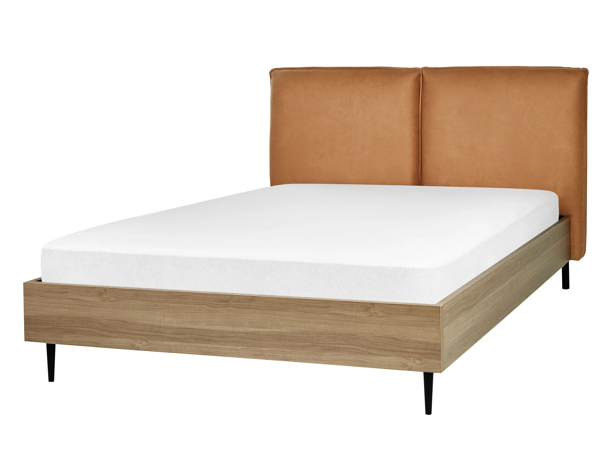 Cama Piel sintética LIMANTON 140 x 200 cm Marrón dorado