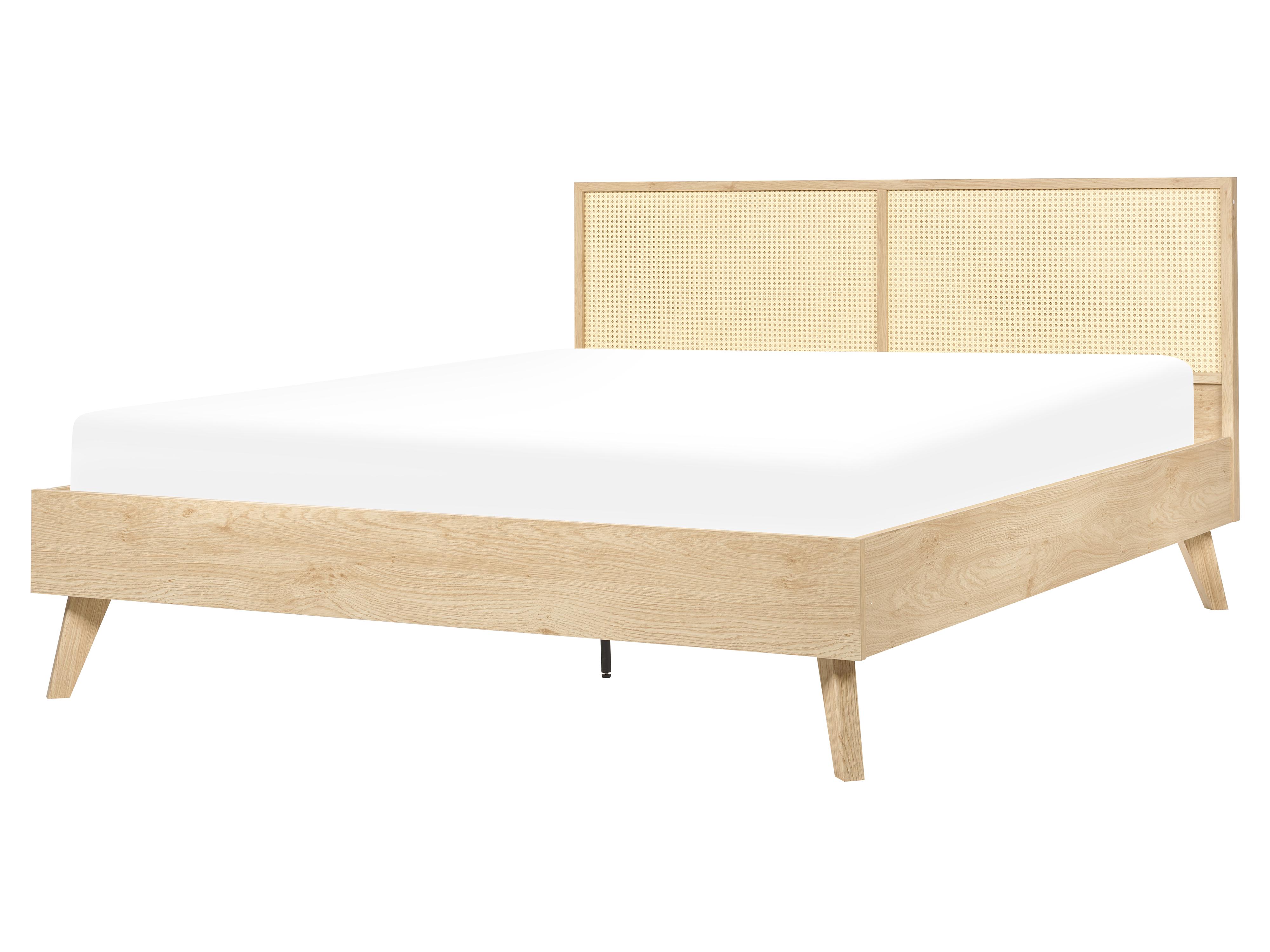 Cama Ratán MONPAZIER 160 x 200 cm Marrón claro