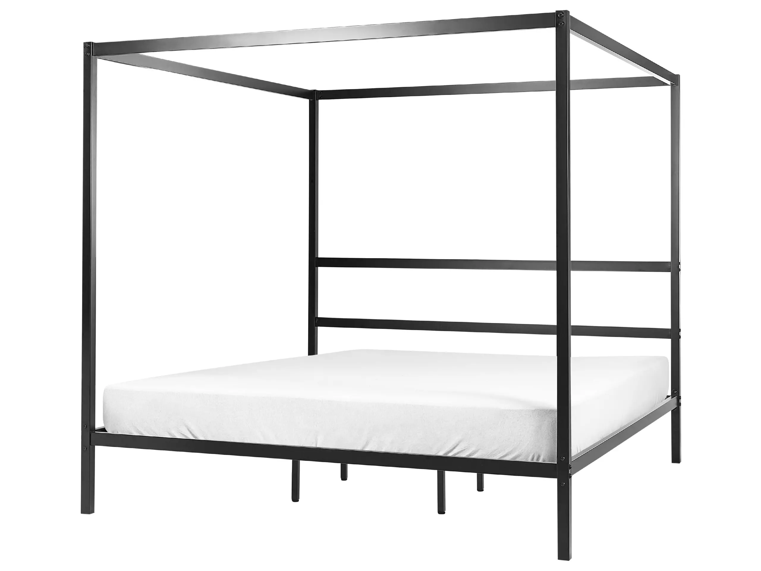 Cama con dosel Metal LESTARDS 180 x 200 cm Negro