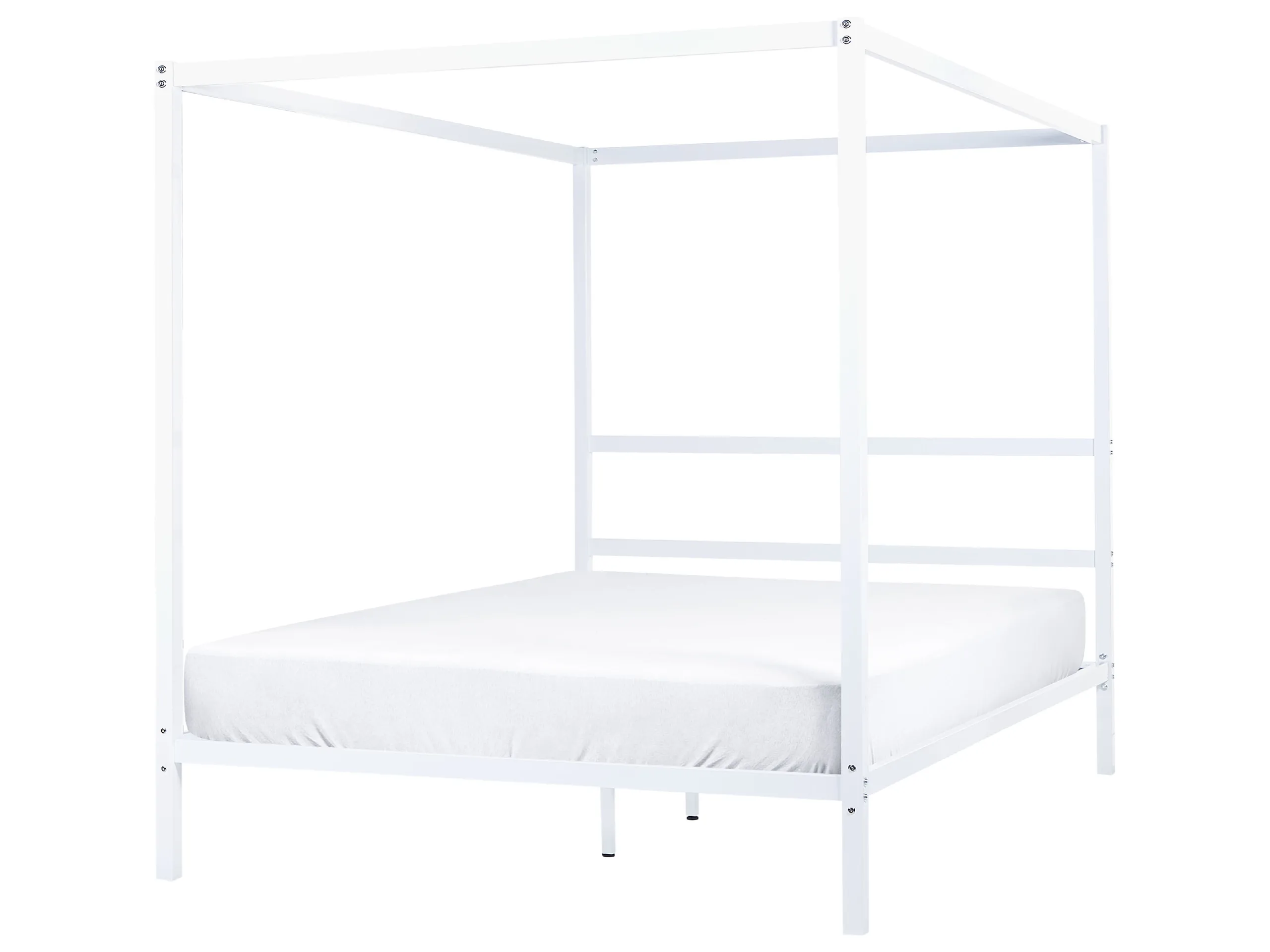 Cama con dosel Metal LESTARDS 160 x 200 cm Blanco