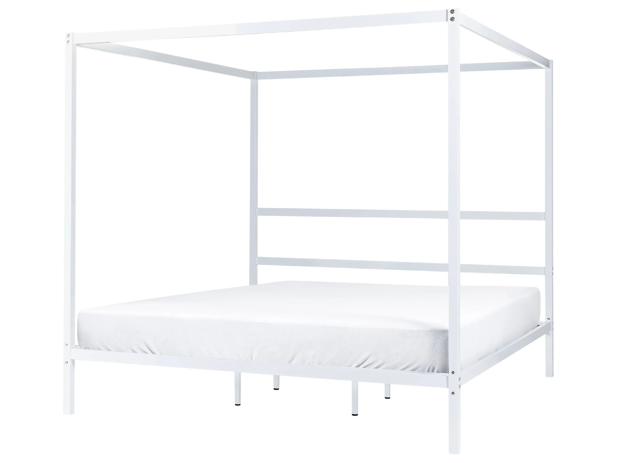 Cama con dosel Metal LESTARDS 180 x 200 cm Blanco