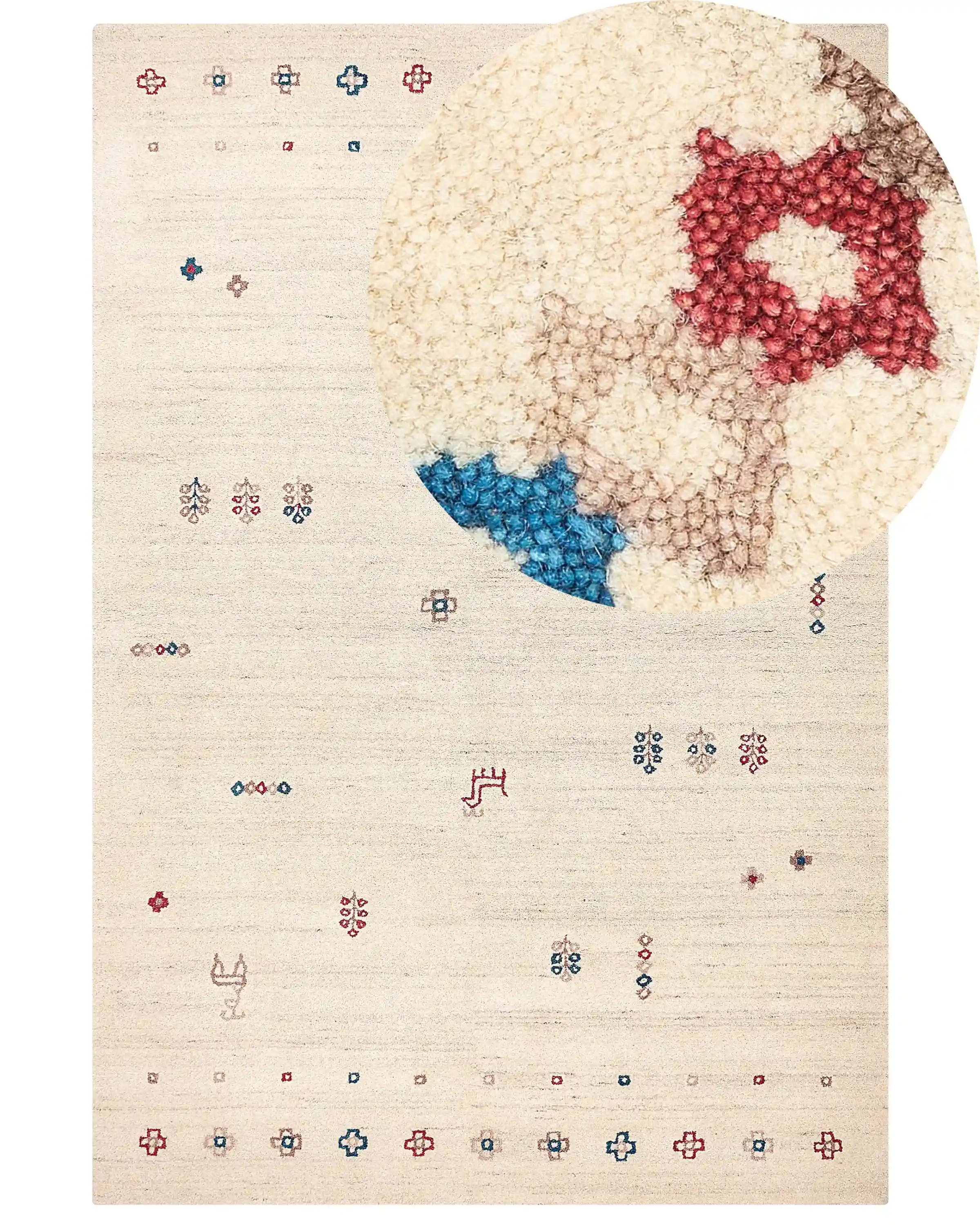 Alfombra SULUCA Beige 200 x 300 cm Lana Gabbeh