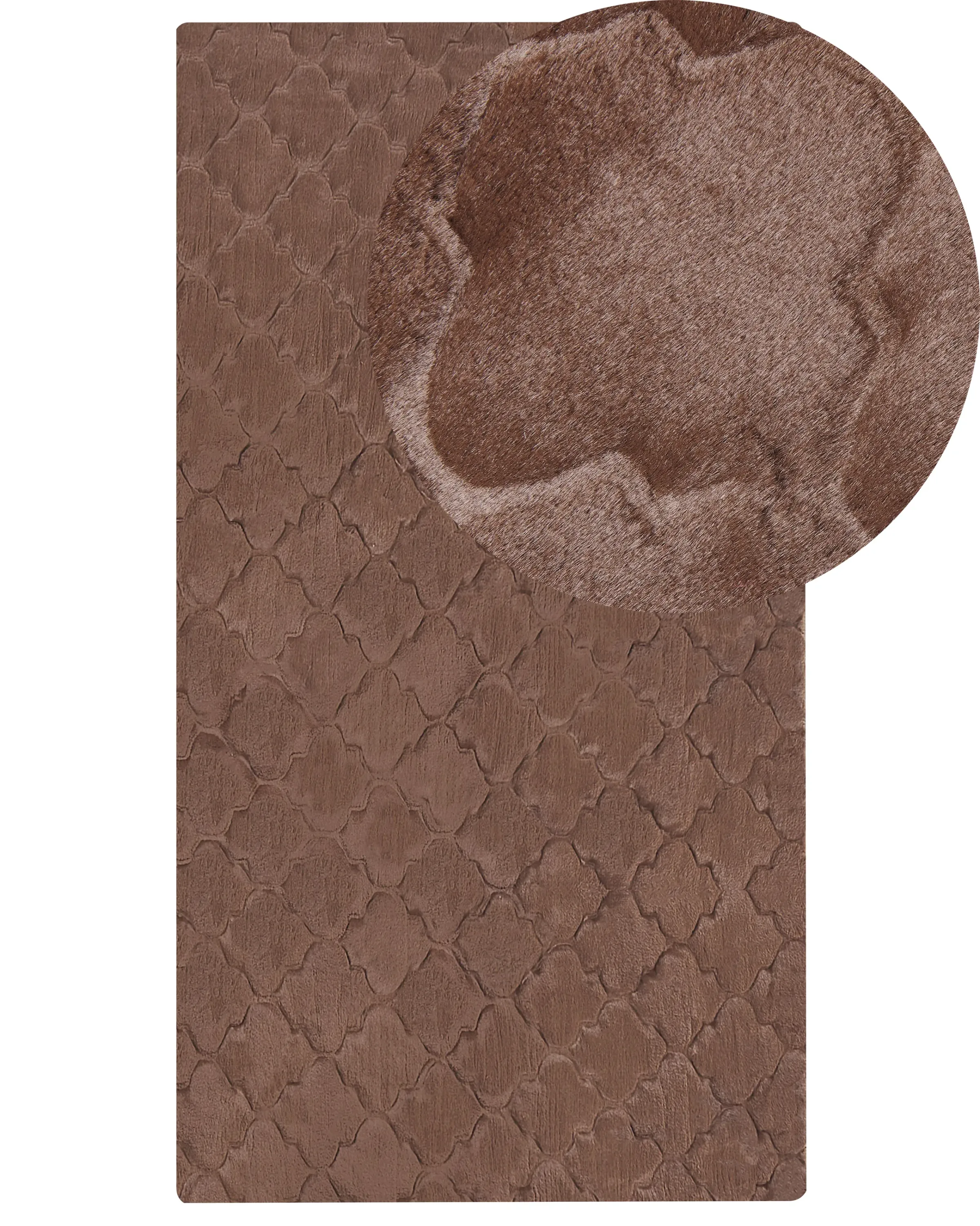 Alfombra de pelo sintético GHARO Marrón 80 x 150 cm