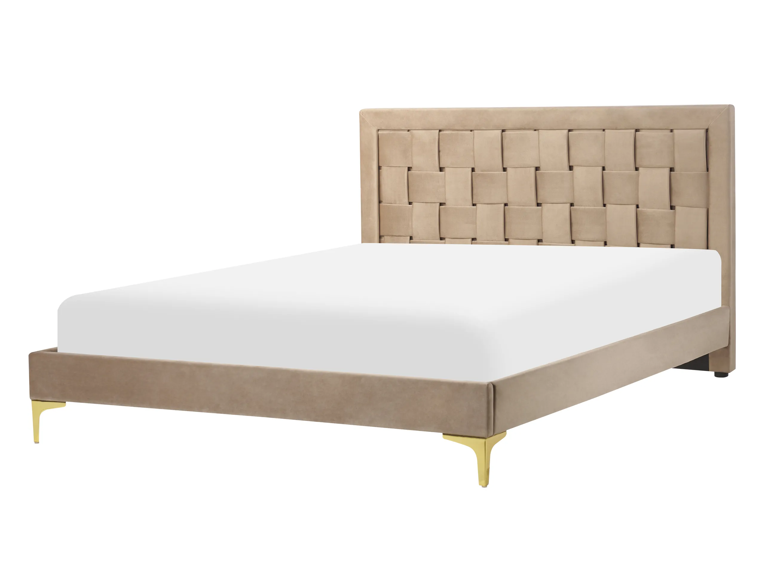Cama Terciopelo LIMOUX 140 x 200 cm Gris pardo