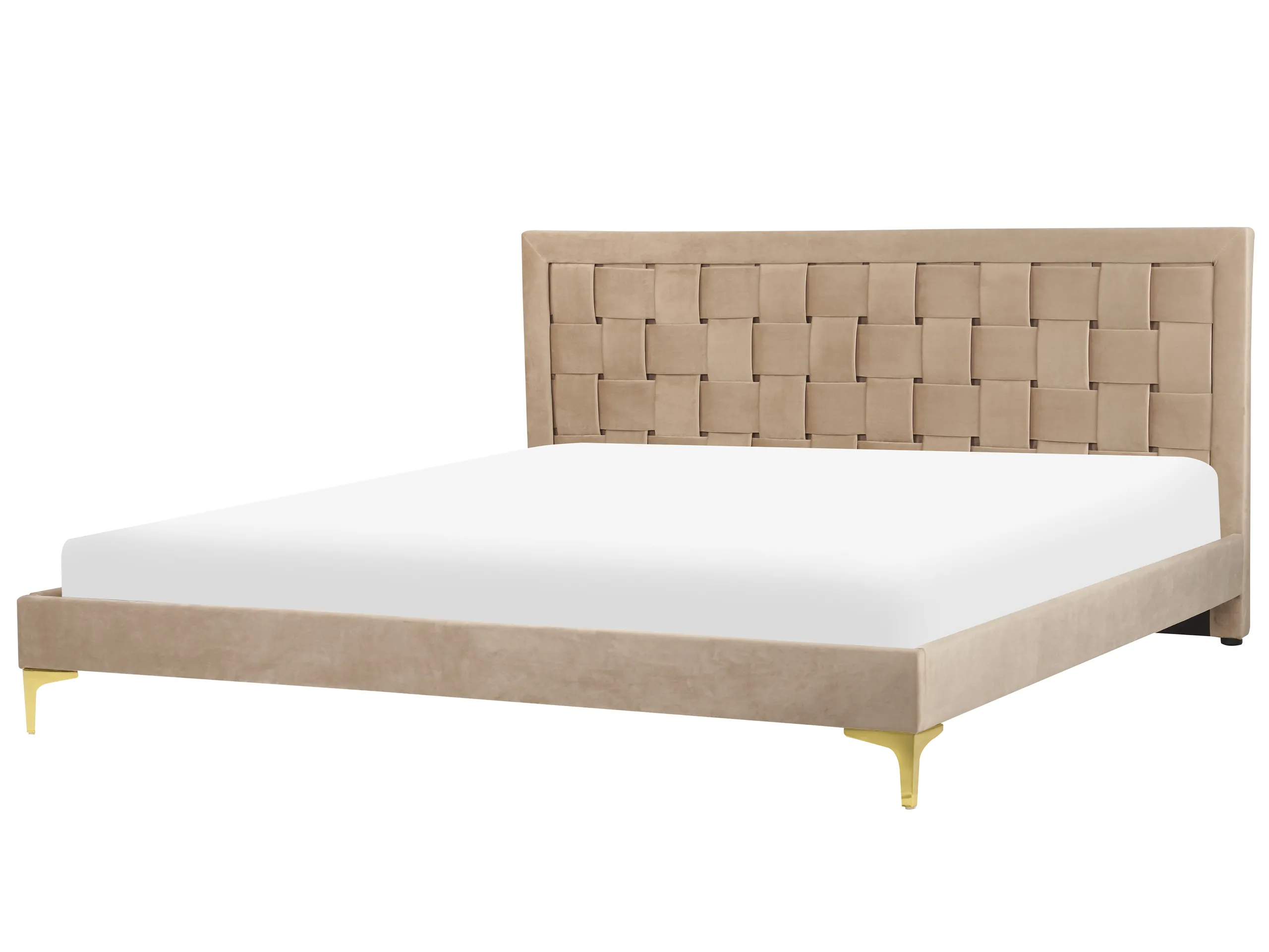 Cama Terciopelo LIMOUX 180 x 200 cm Gris pardo