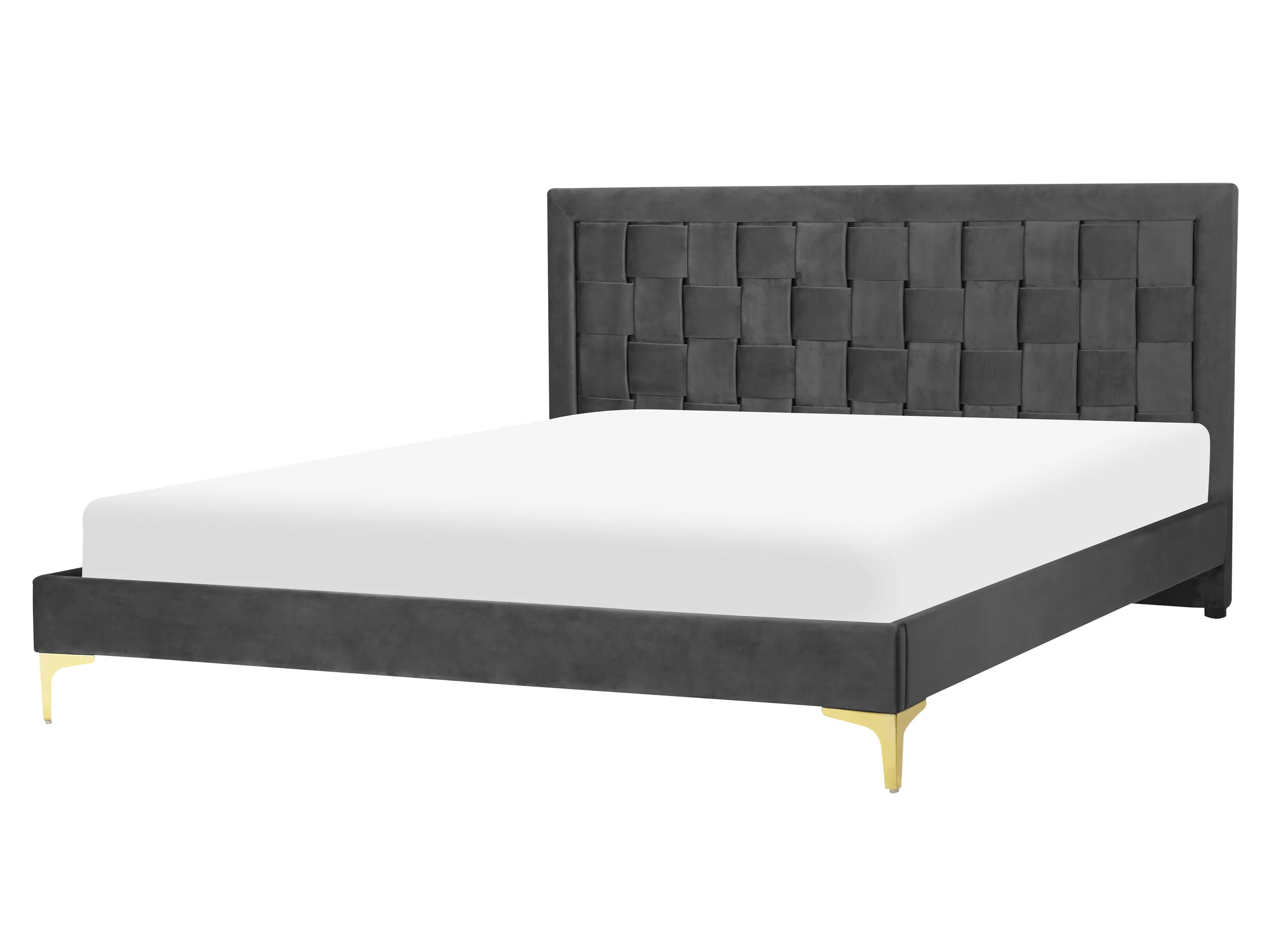 Cama Terciopelo LIMOUX 160 x 200 cm Negro