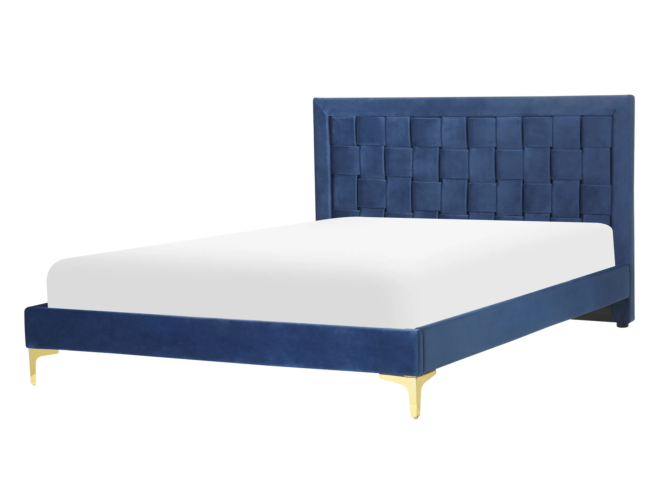 Cama Terciopelo LIMOUX 140 x 200 cm Azul marino