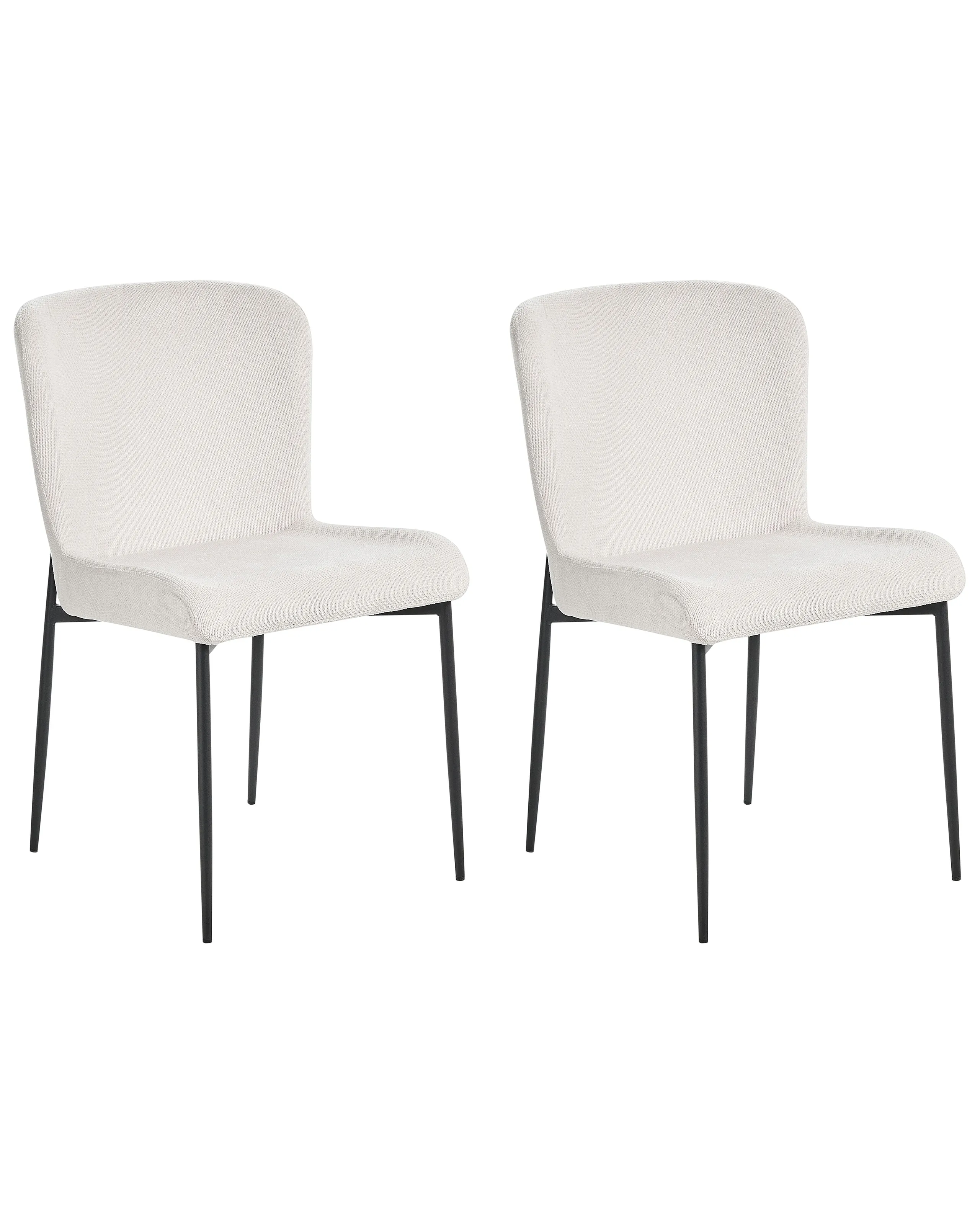 Conjunto de 2 sillas de comedor ADA Tela Blanco crema