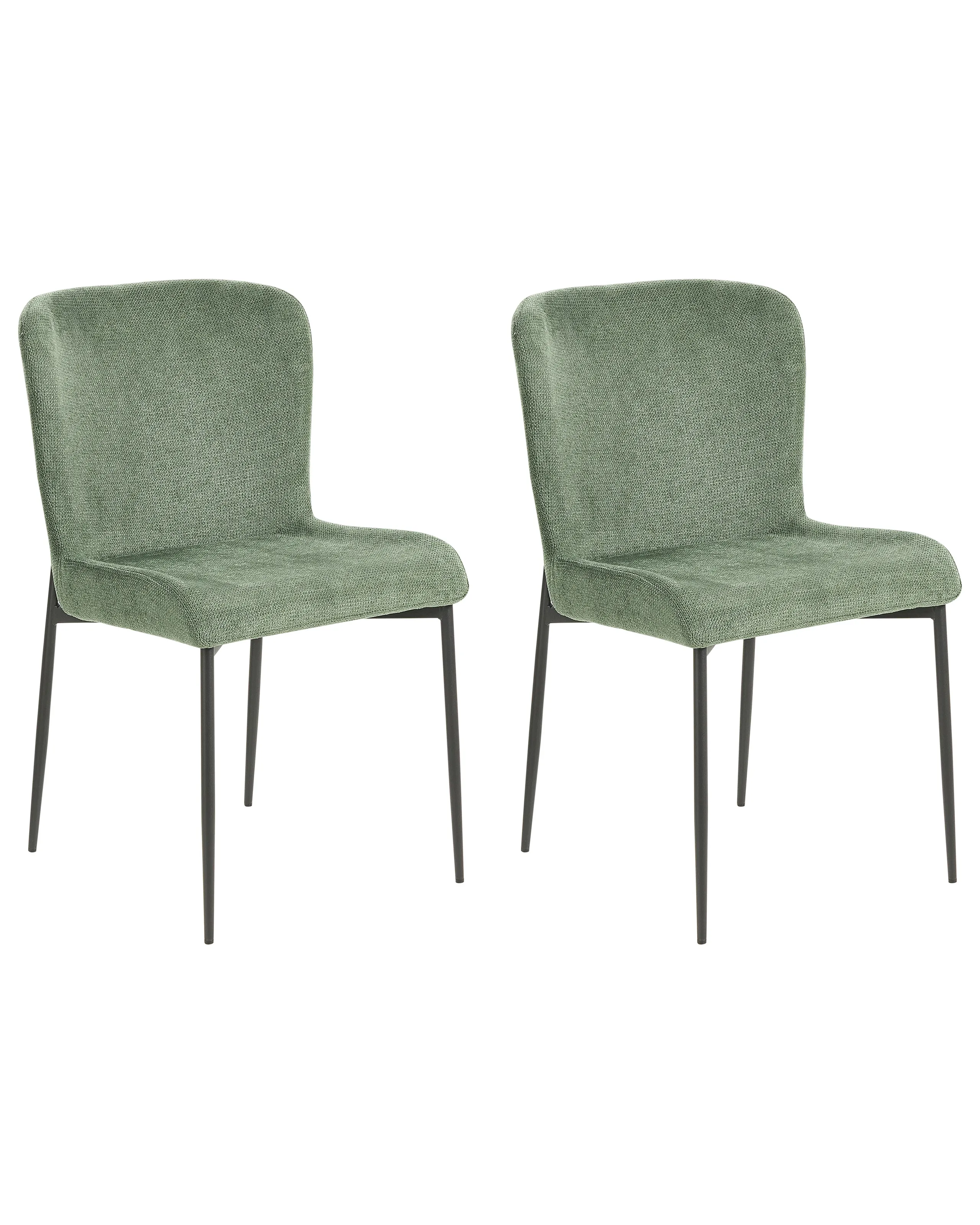 Conjunto de 2 sillas de comedor ADA Tela Verde oscuro