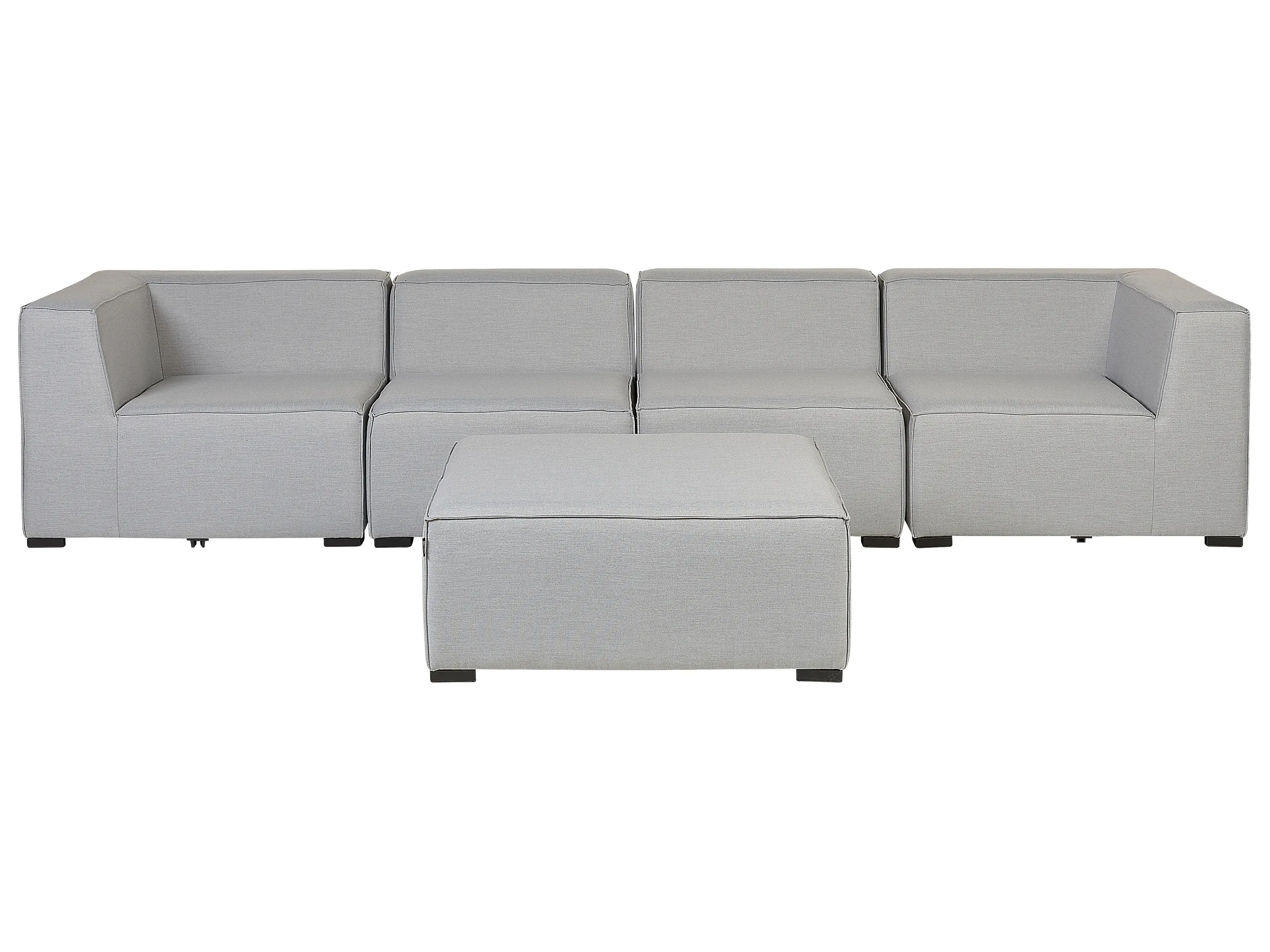 Garden Sofa with Ottoman 4 Seater AREZZO Modular Light Grey