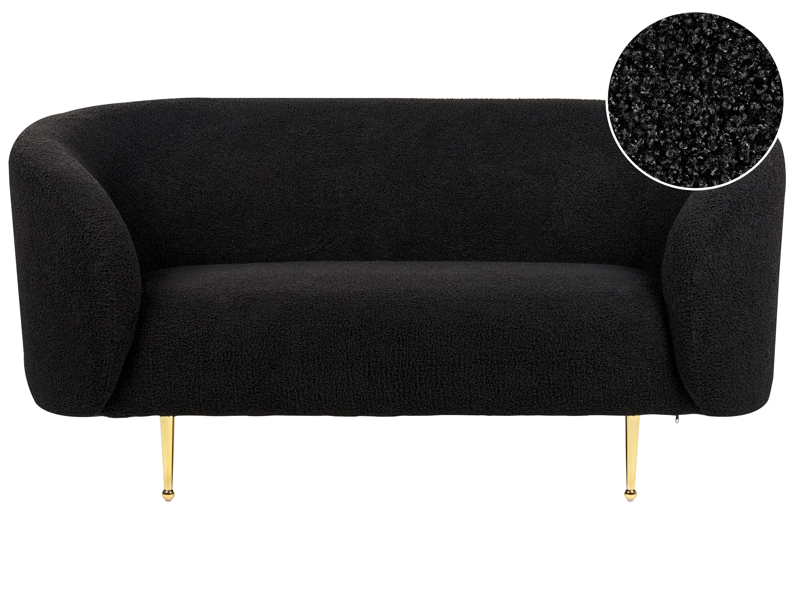 Sofa 2 Seater LOEN Boucle Black