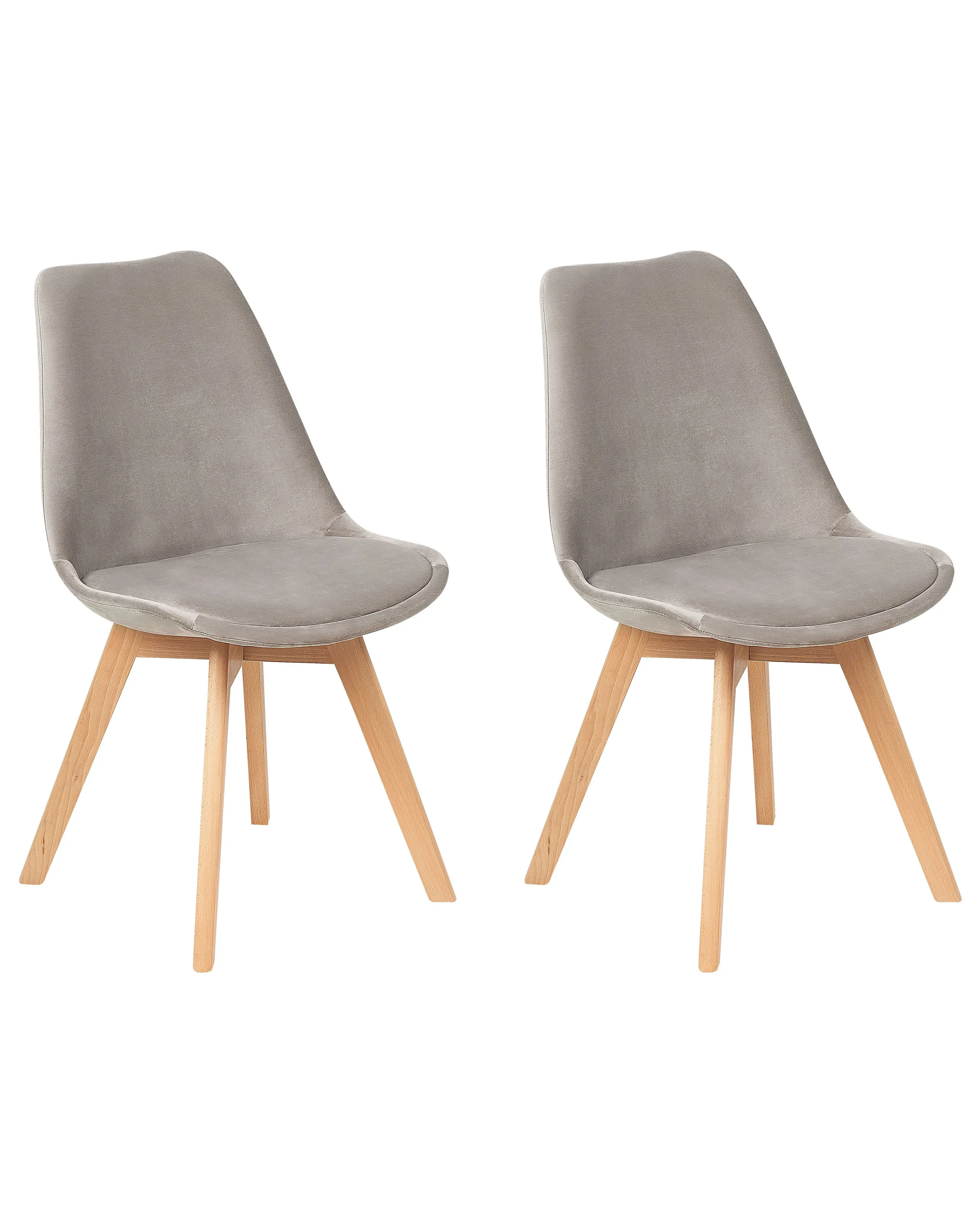 Conjunto de 2 sillas de comedor DAKOTA II Terciopelo Gris pardo