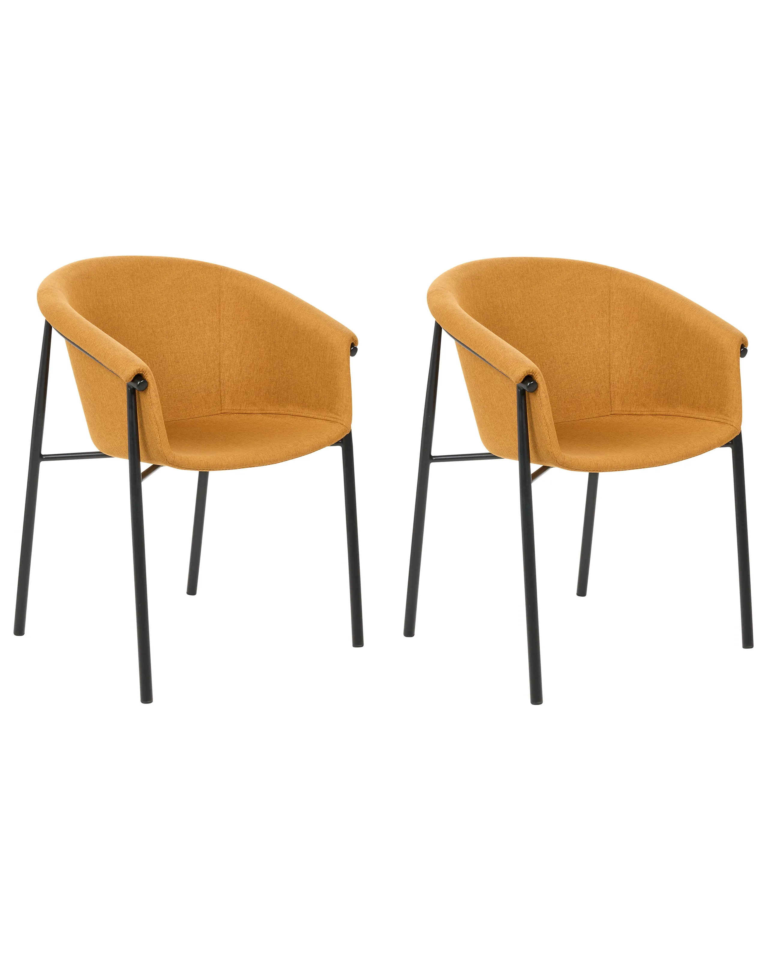 Conjunto de 2 sillas de comedor AMES Tela Naranja
