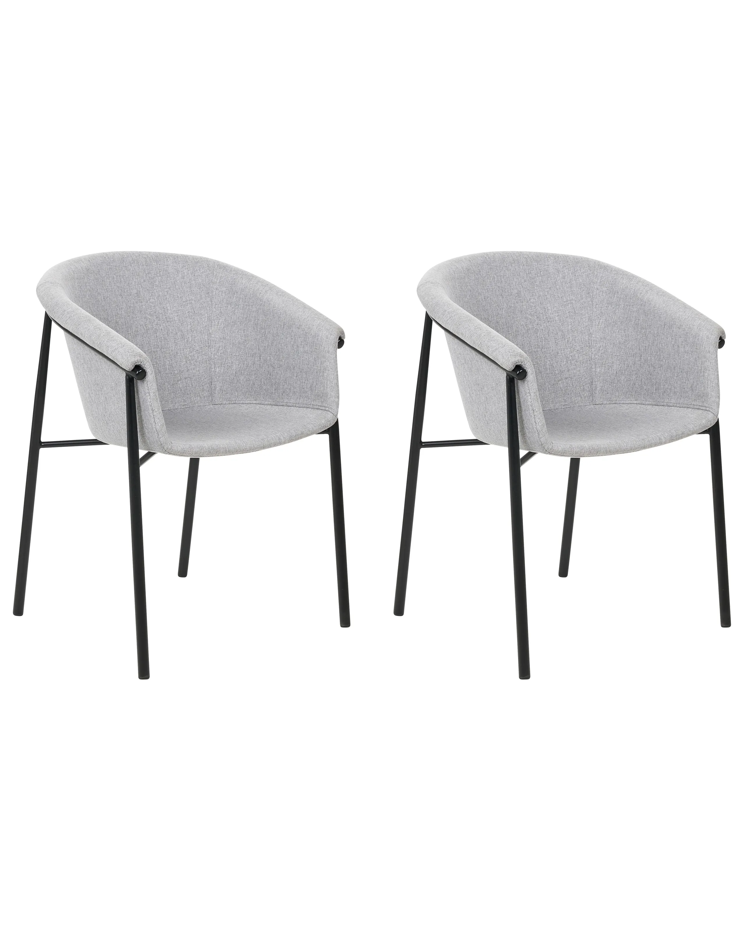 Conjunto de 2 sillas de comedor AMES Tela Gris claro