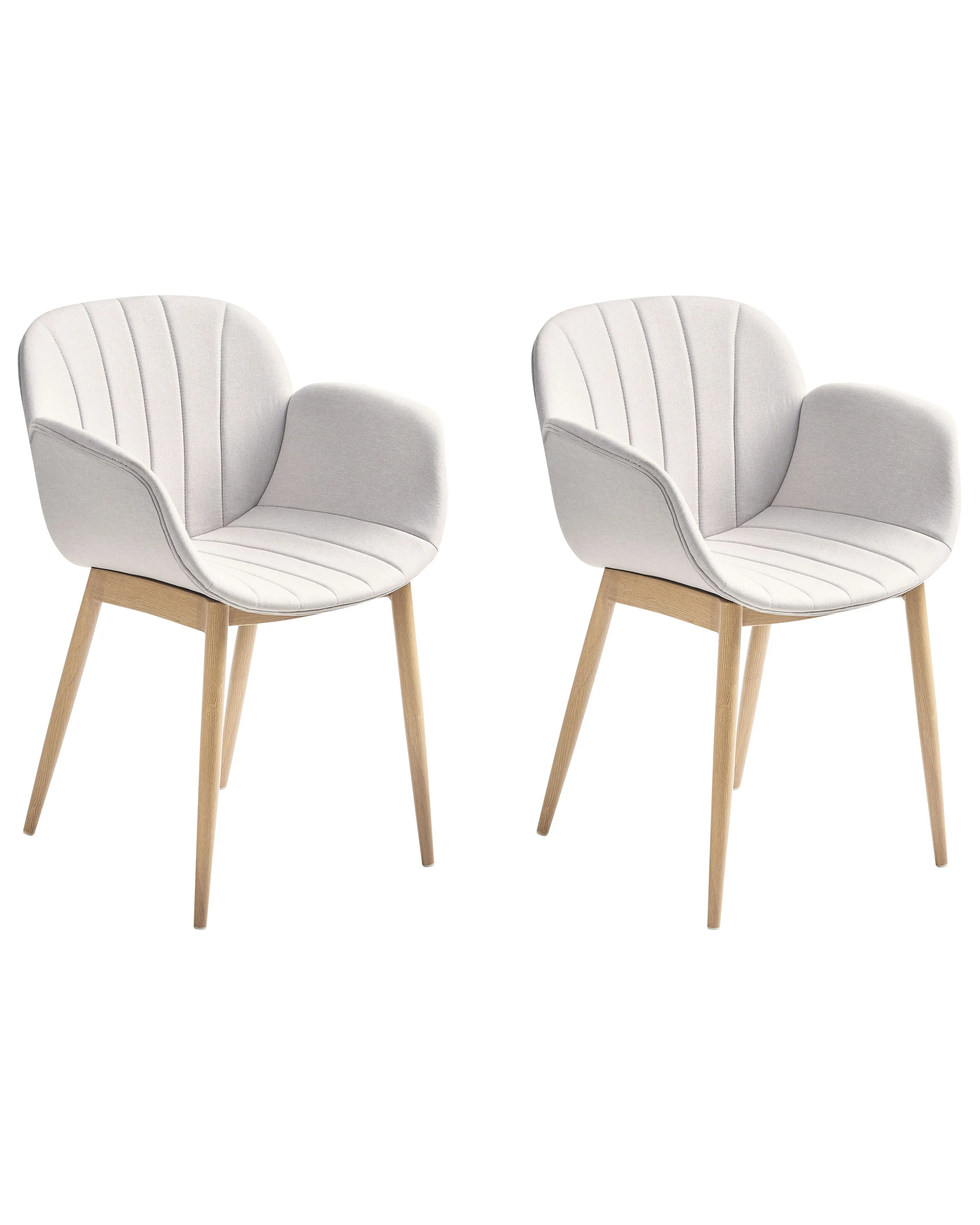 Conjunto de 2 sillas de comedor ALICE Tela Gris claro