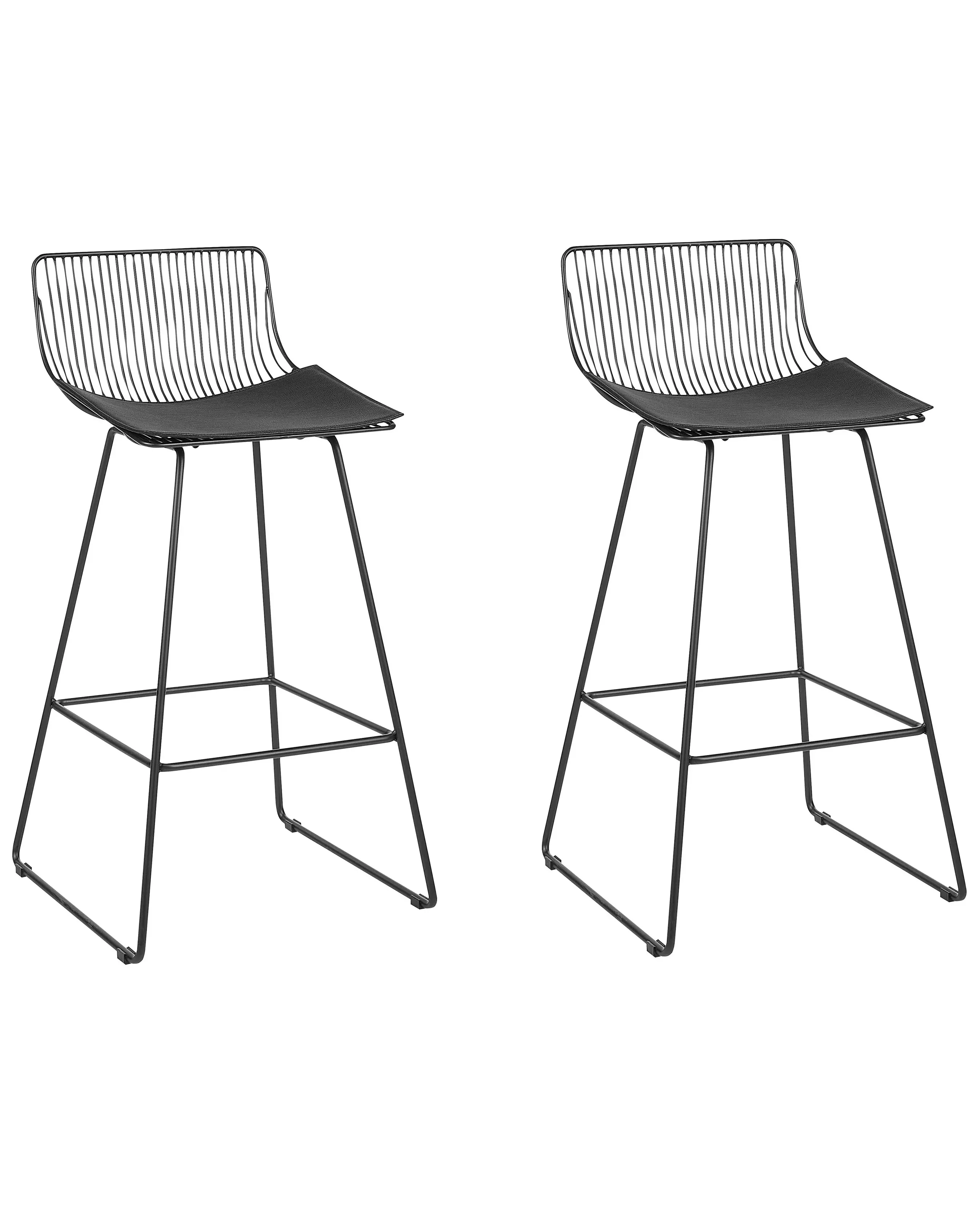 Conjunto de 2 sillas de bar FREDONIA Metal Negro