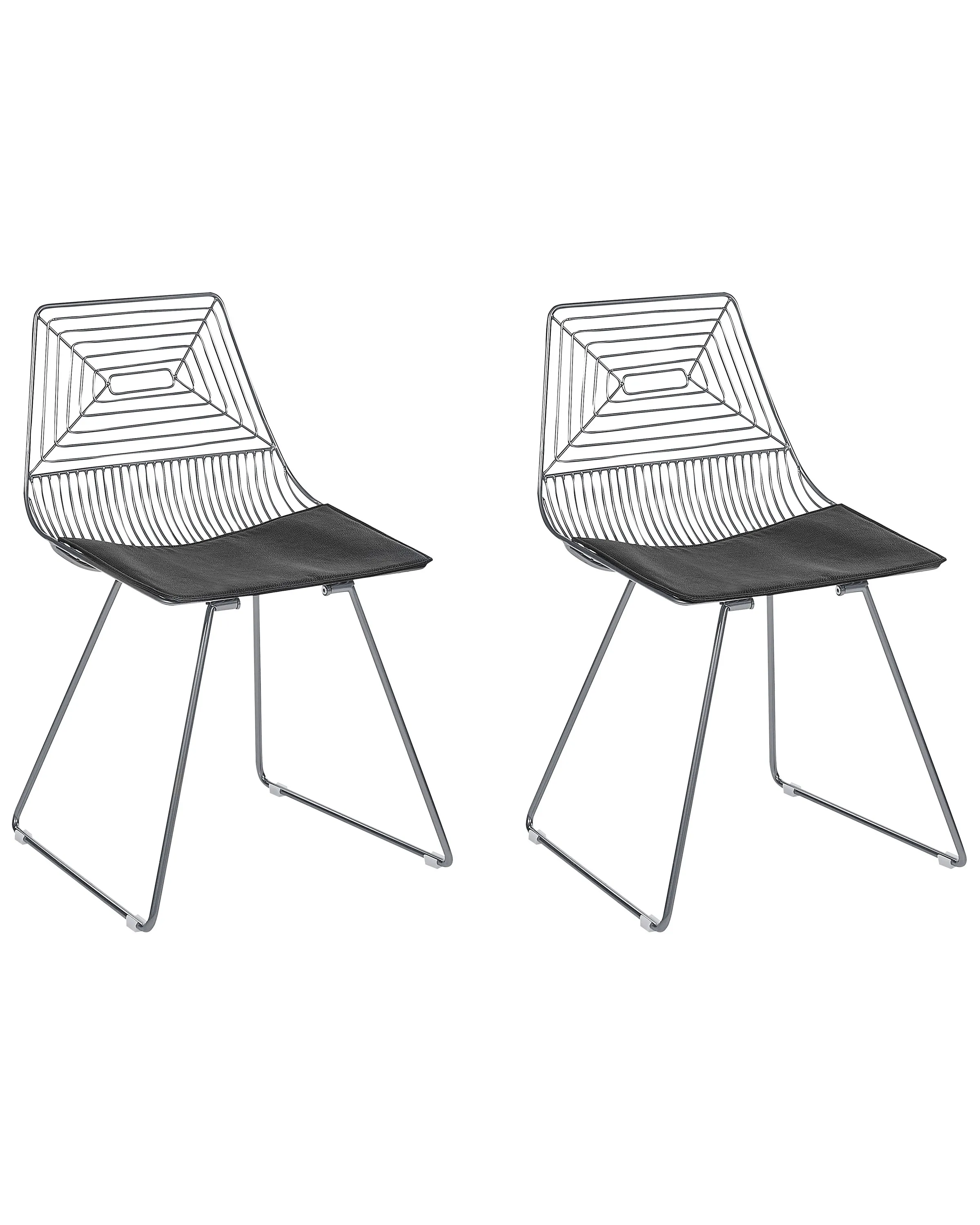 Conjunto de 2 sillas de comedor BEATTY Metal Plateado