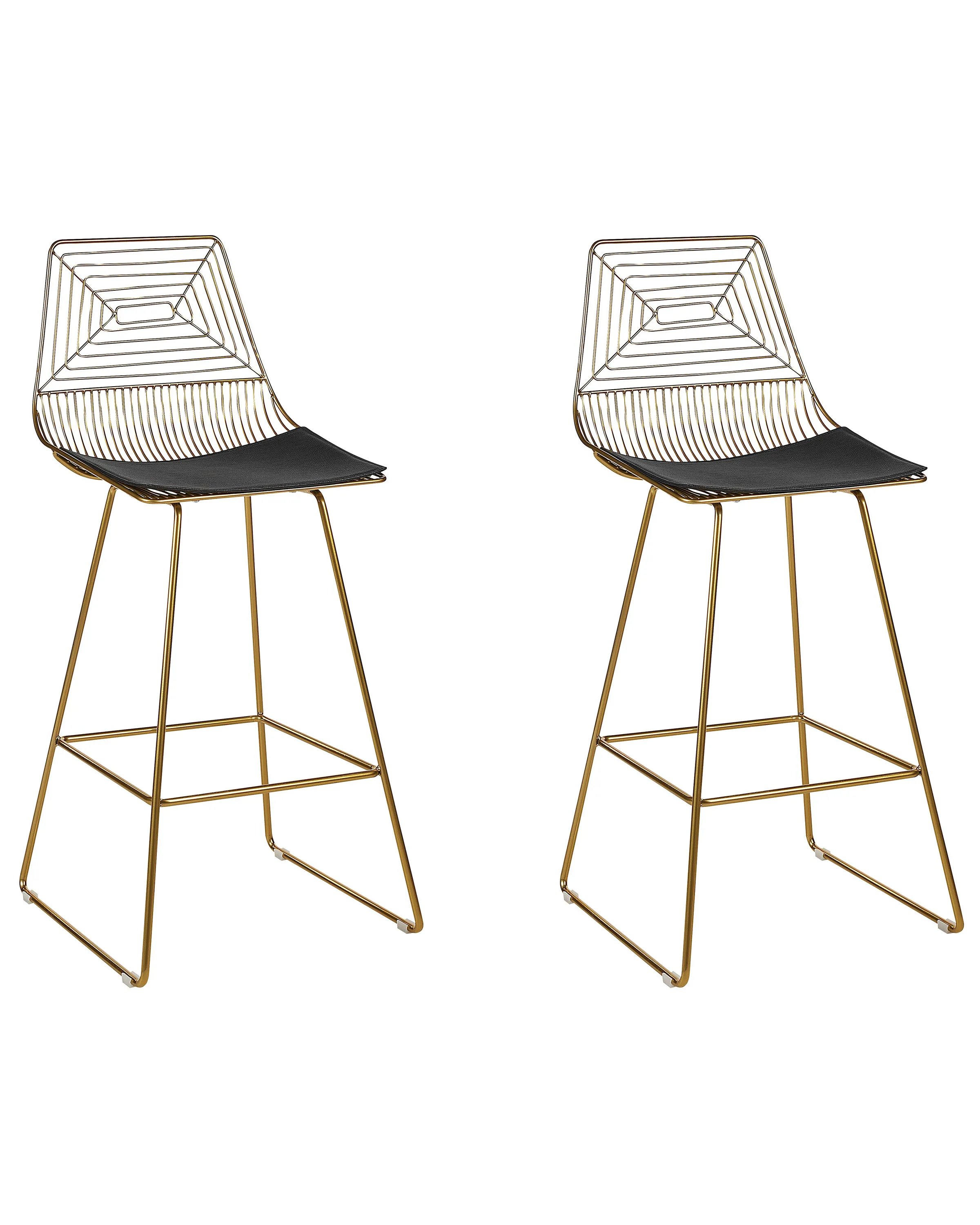 Conjunto de 2 sillas de bar BISBEE Metal Dorado