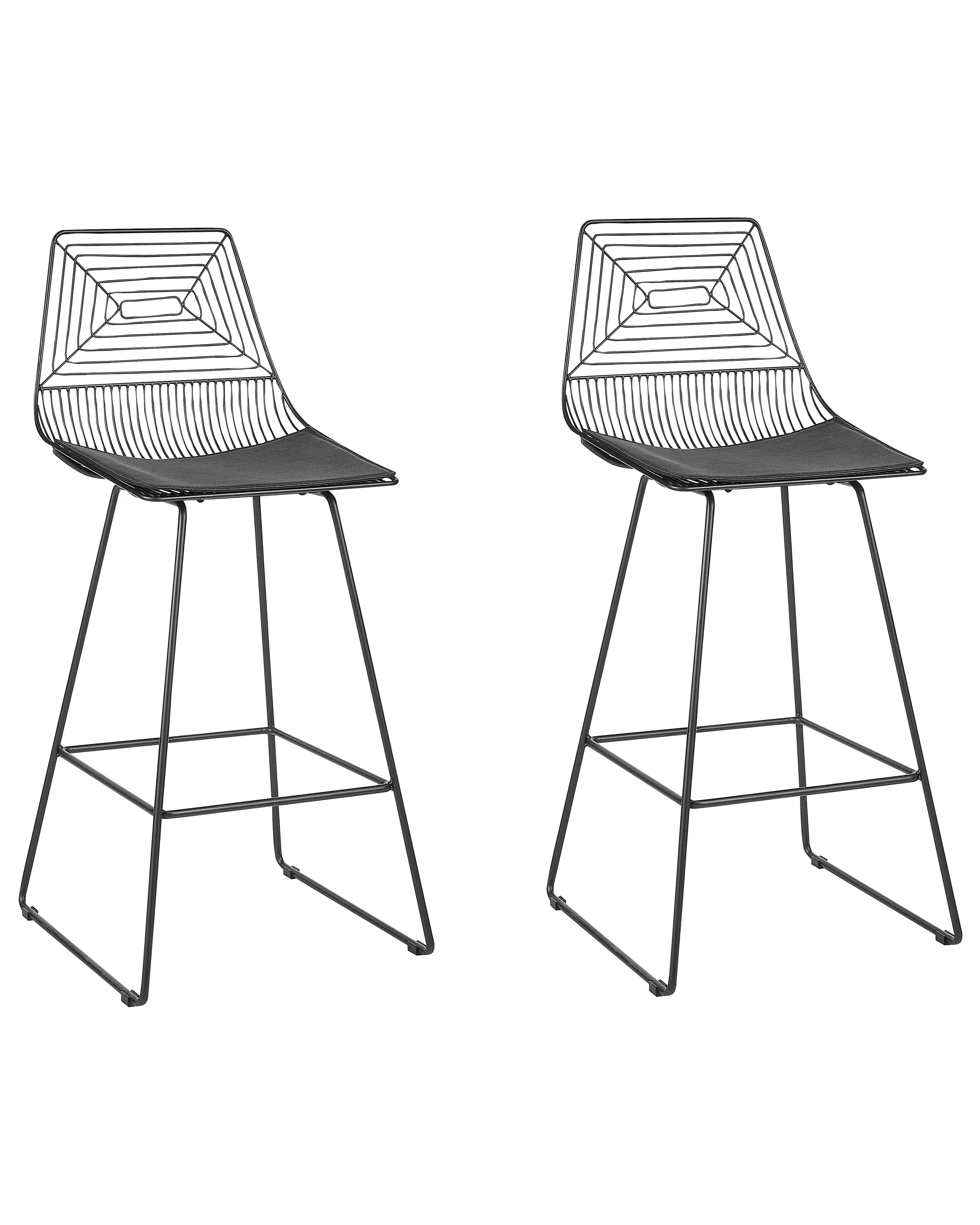 Conjunto de 2 sillas de bar BISBEE Metal Negro