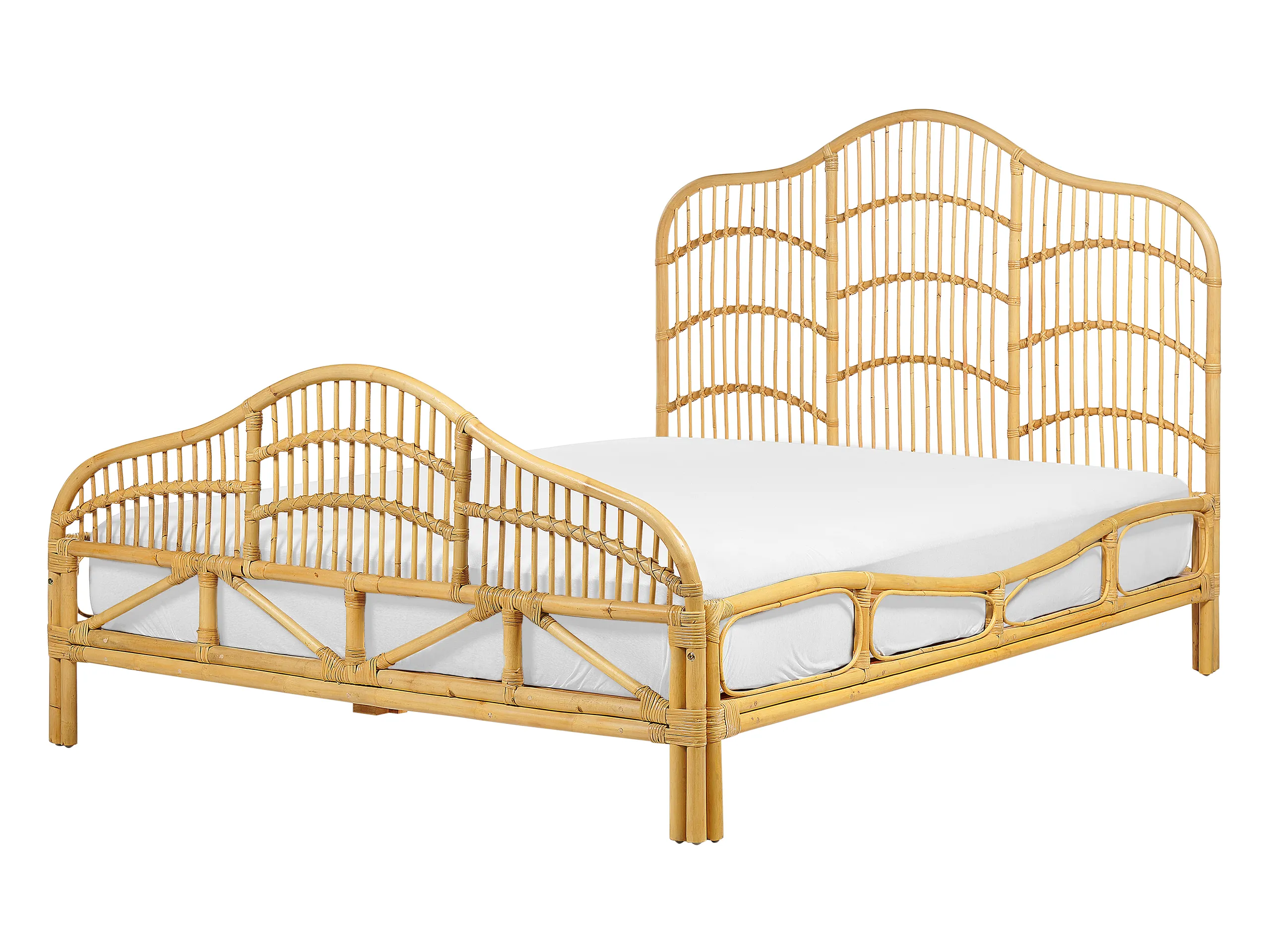 Cama Ratán DOMEYROT 140 x 200 cm Marrón claro