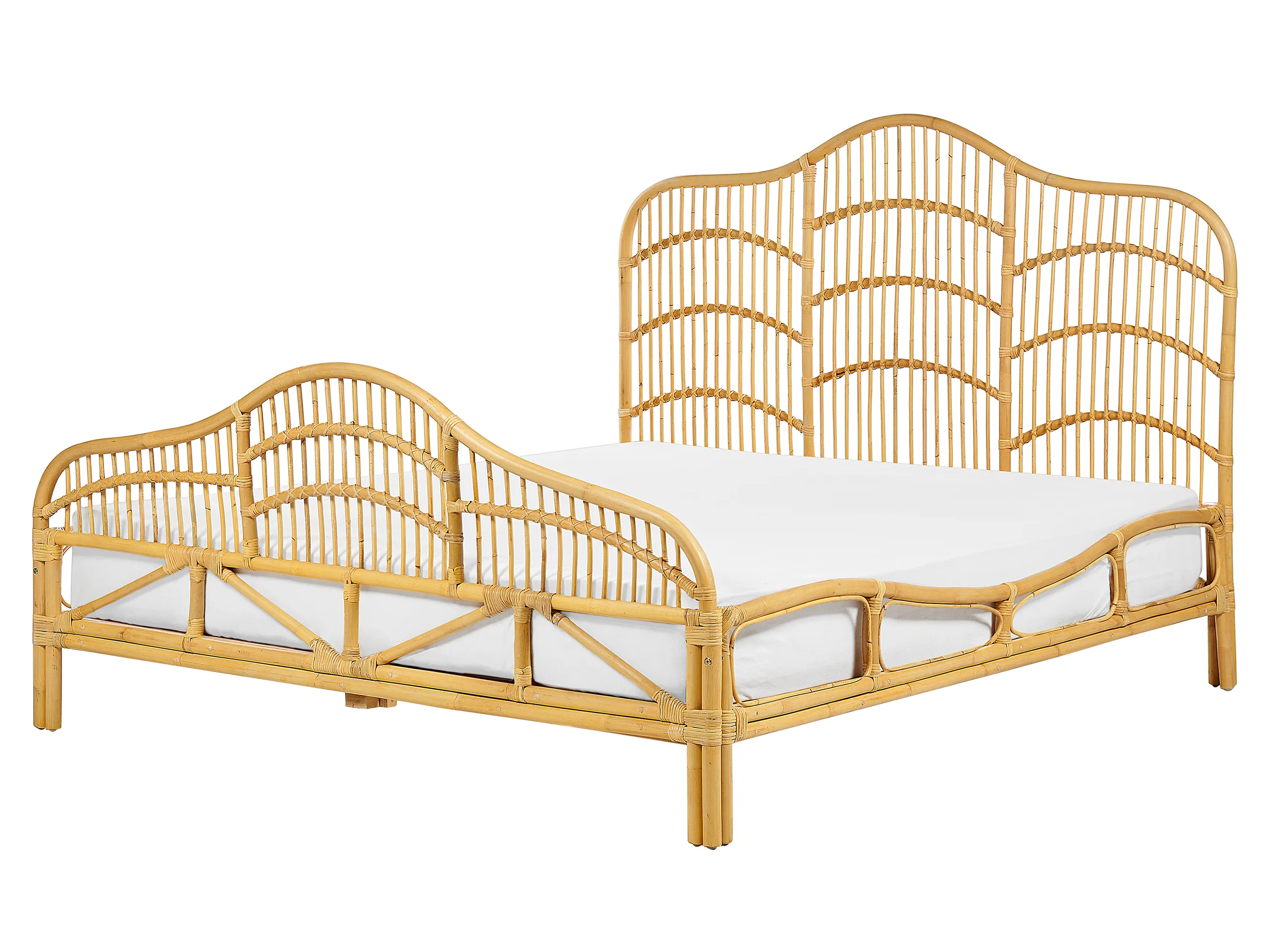Cama Ratán DOMEYROT 160 x 200 cm Marrón claro