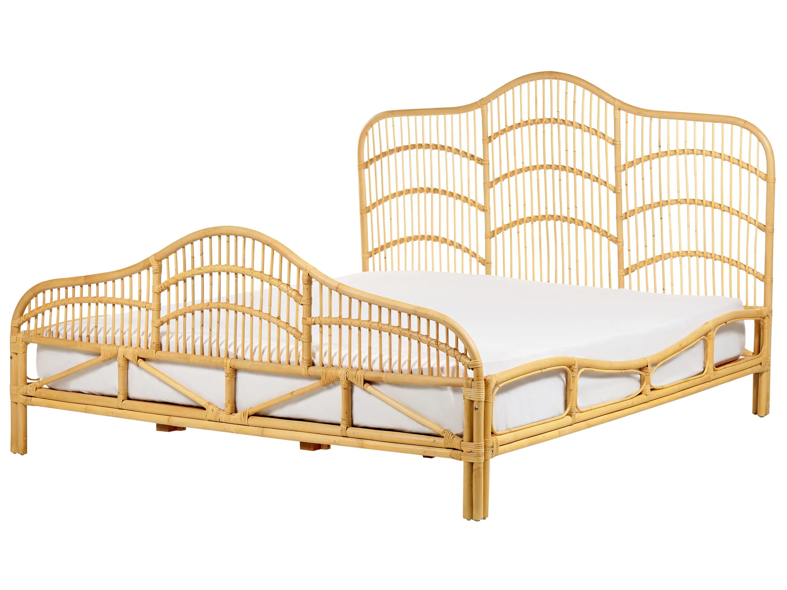 Cama Ratán DOMEYROT 180 x 200 cm Marrón claro