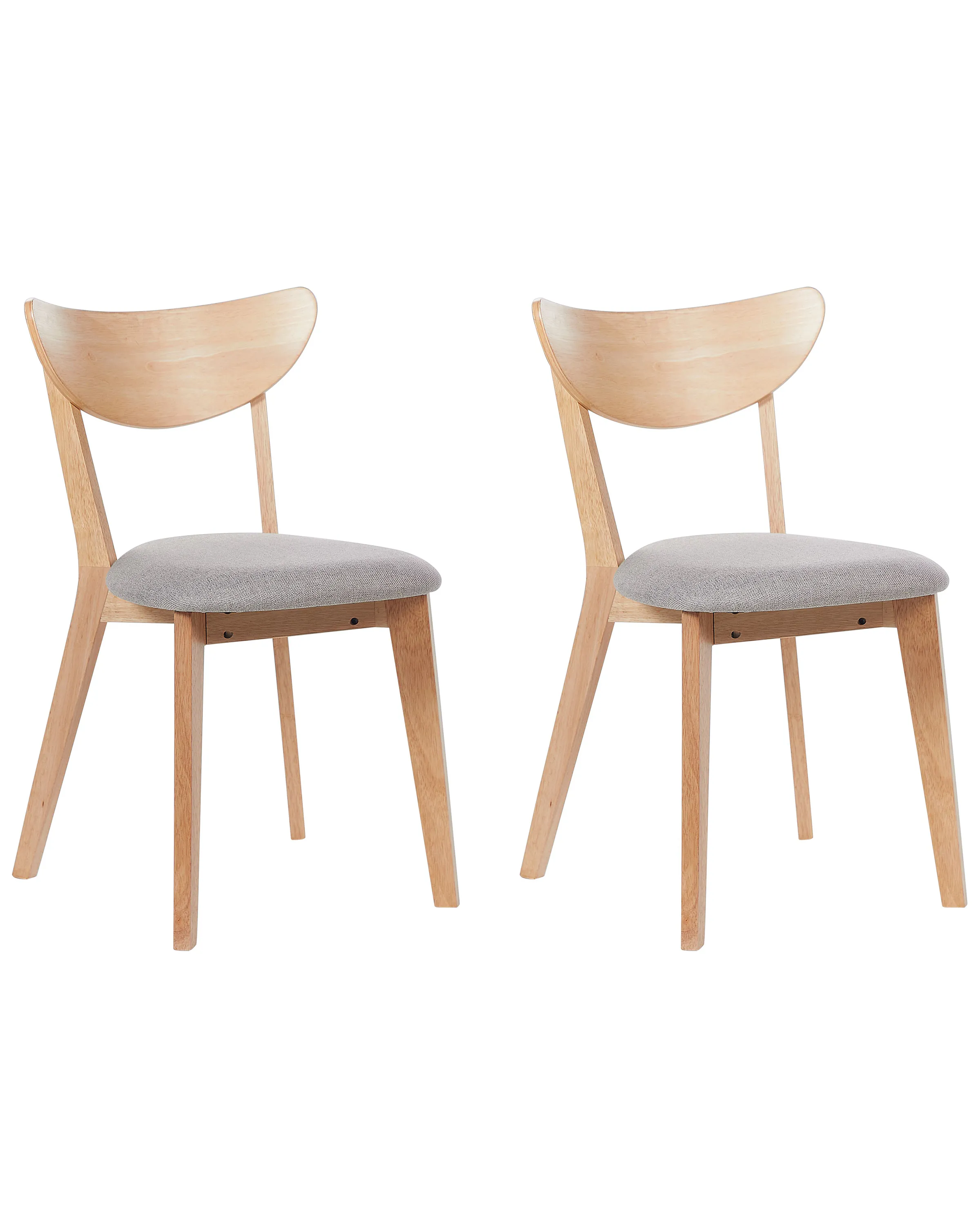 Conjunto de 2 sillas de comedor ERIE Madera Marrón claro/Gris