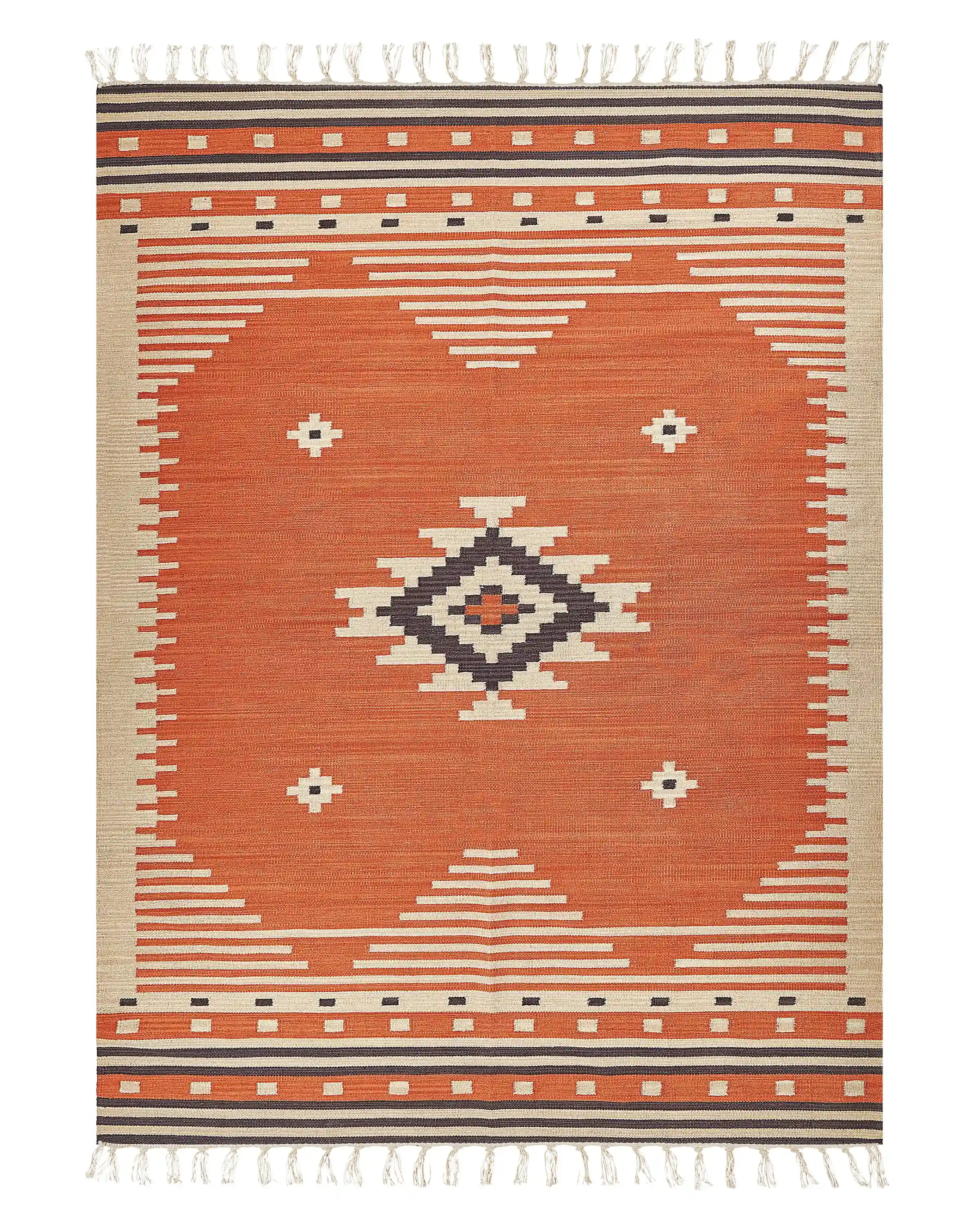 Alfombra GAVAR Naranja 140 x 200 cm Algodón Kilim