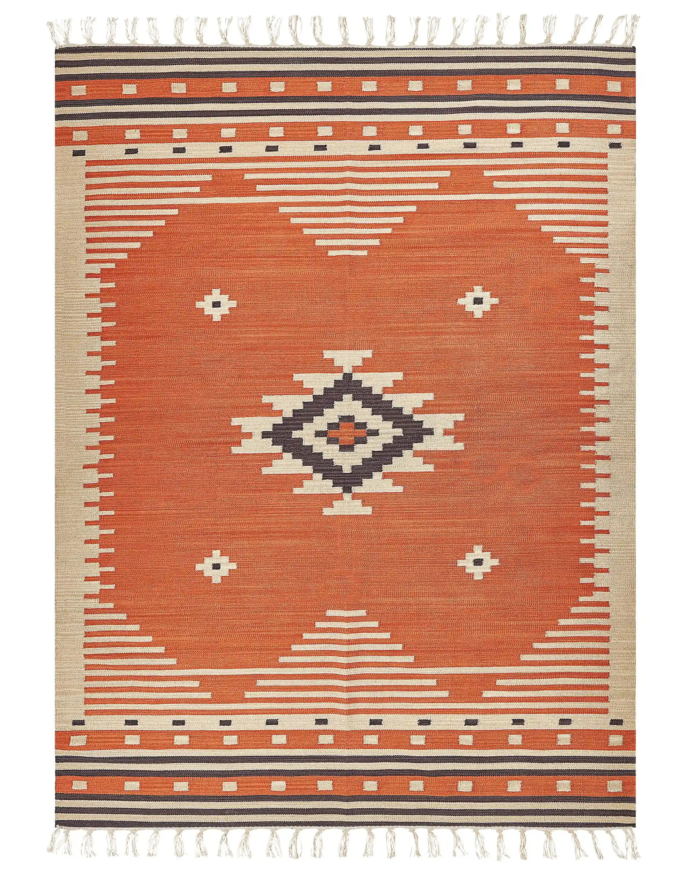 Alfombra GAVAR Naranja 160 x 230 cm Algodón Kilim