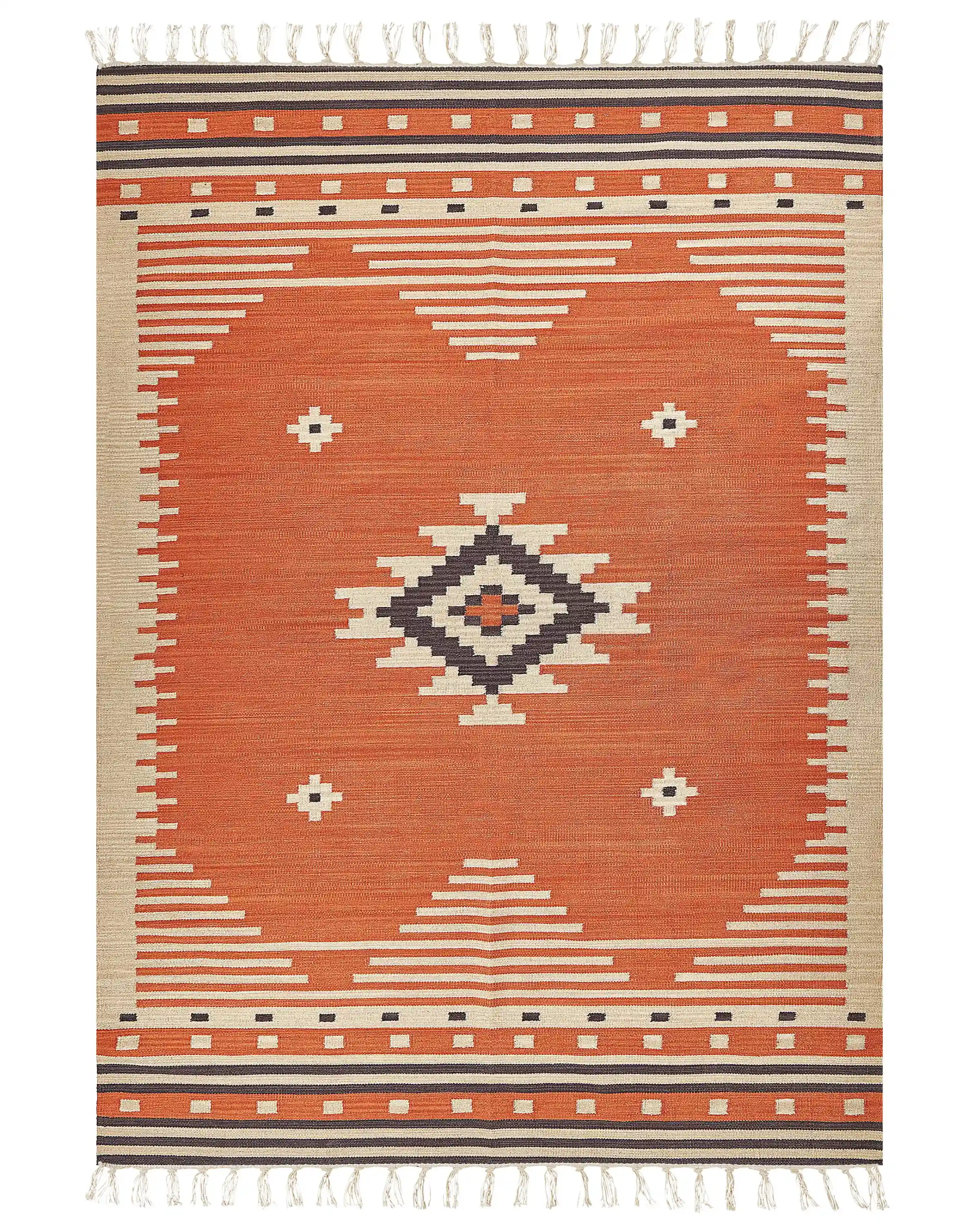 Alfombra GAVAR Naranja 200 x 300 cm Algodón Kilim