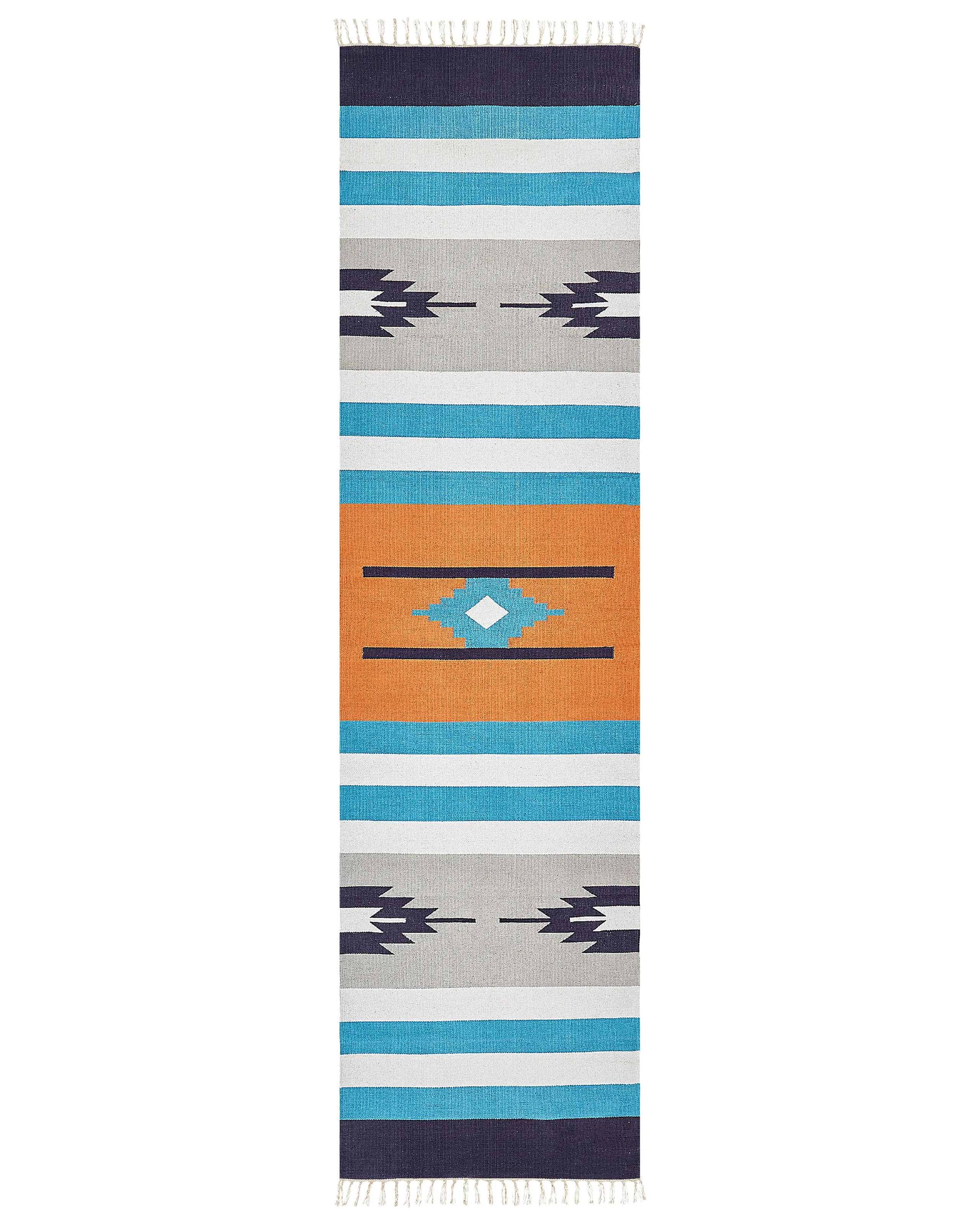 Alfombra NORATUS Multicolor 80 x 300 cm Algodón Kilim