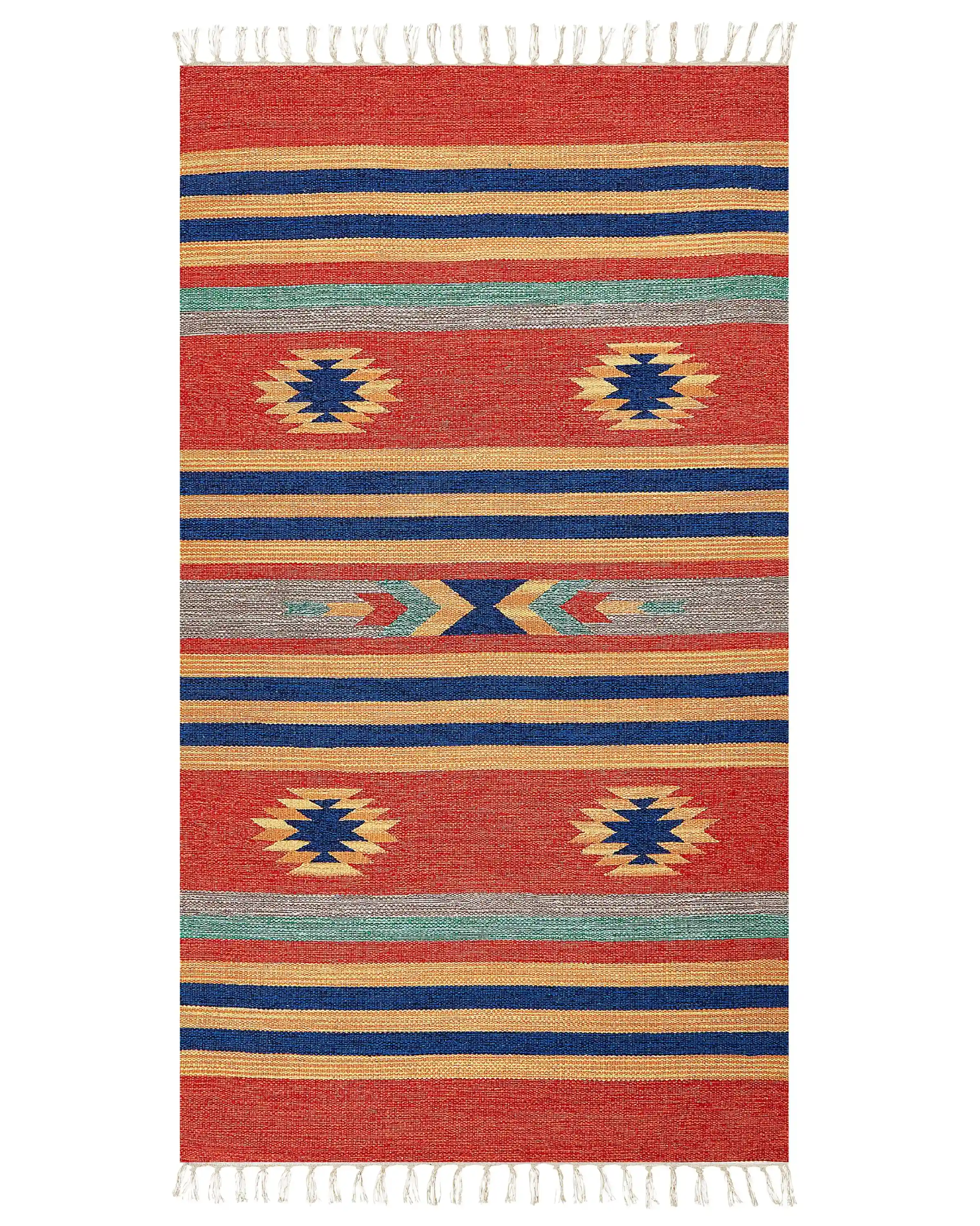 Alfombra HATIS Multicolor 80 x 150 cm Algodón Kilim