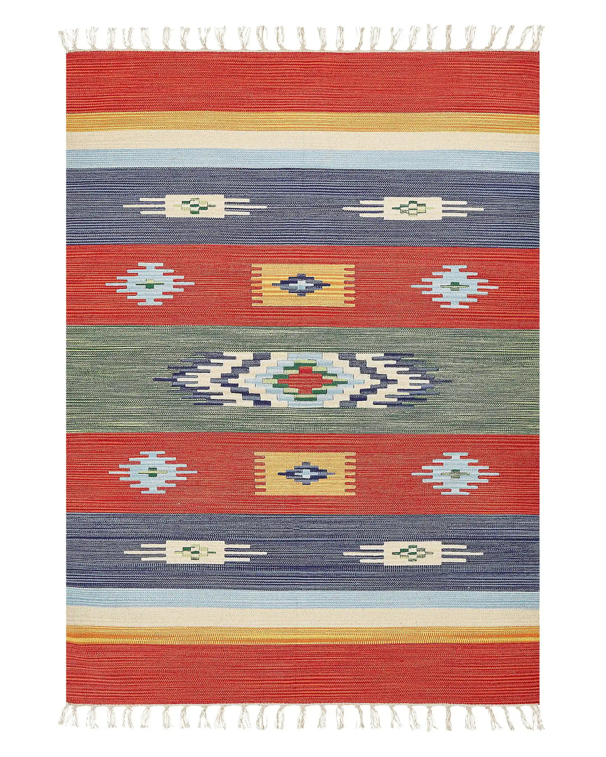 Alfombra KAMARIS Multicolor 140 x 200 cm Algodón Kilim